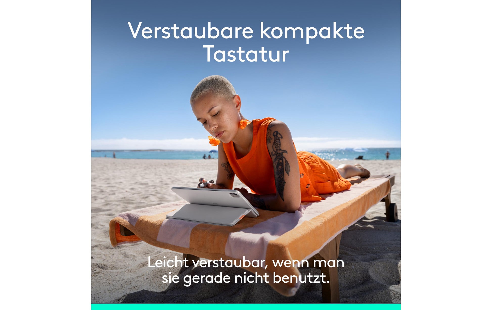 Logitech Tastatur-Case für iPad Pro & Air 11", iPad Air 10,9" (5. Gen.) – Bluetooth, QWERTZ (CH) – Hellgrau