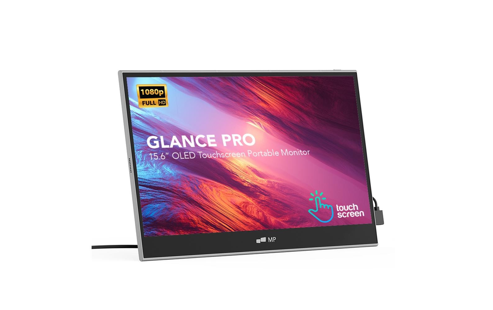 Mobile Pixels Glance Pro – Portabler Monitor, 15,6", USB-C, Mini HDMI, USB-Hub, Lautsprecher, Schwarz