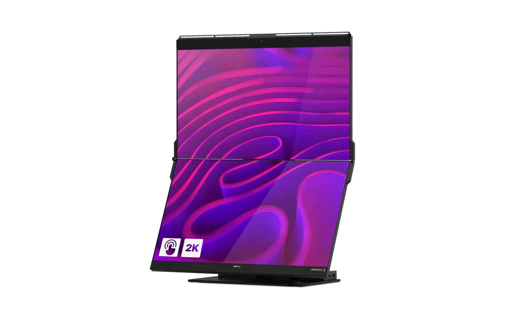 Mobile Pixels Geminos X 2K 24 – Monitor, 24", 75 Hz, 300 cd/m², Webcam, USB-C, 2× HDMI, USB-Hub, Lautsprecher
