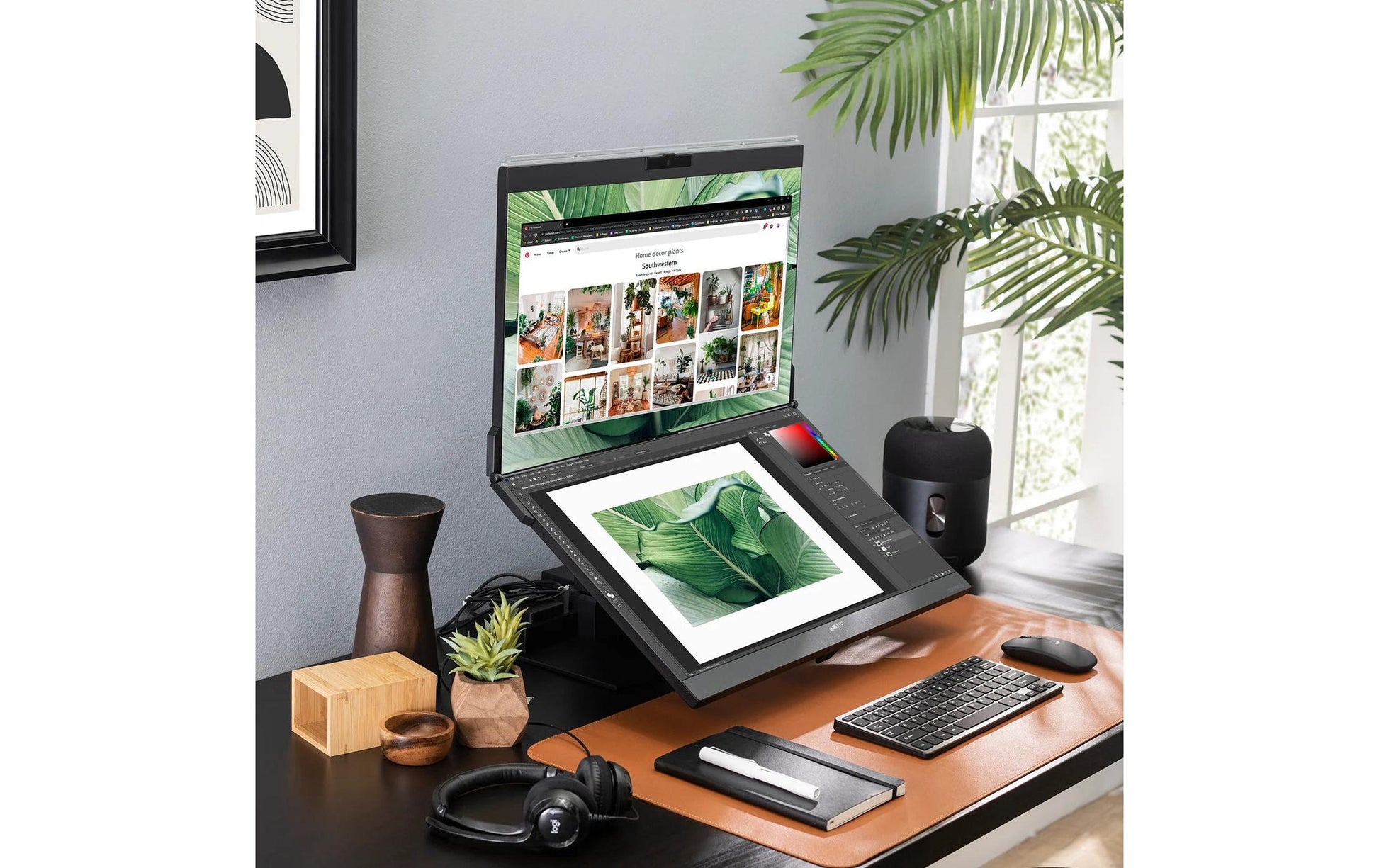 Mobile Pixels Geminos X 2K 24 – Monitor, 24", 75 Hz, 300 cd/m², Webcam, USB-C, 2× HDMI, USB-Hub, Lautsprecher