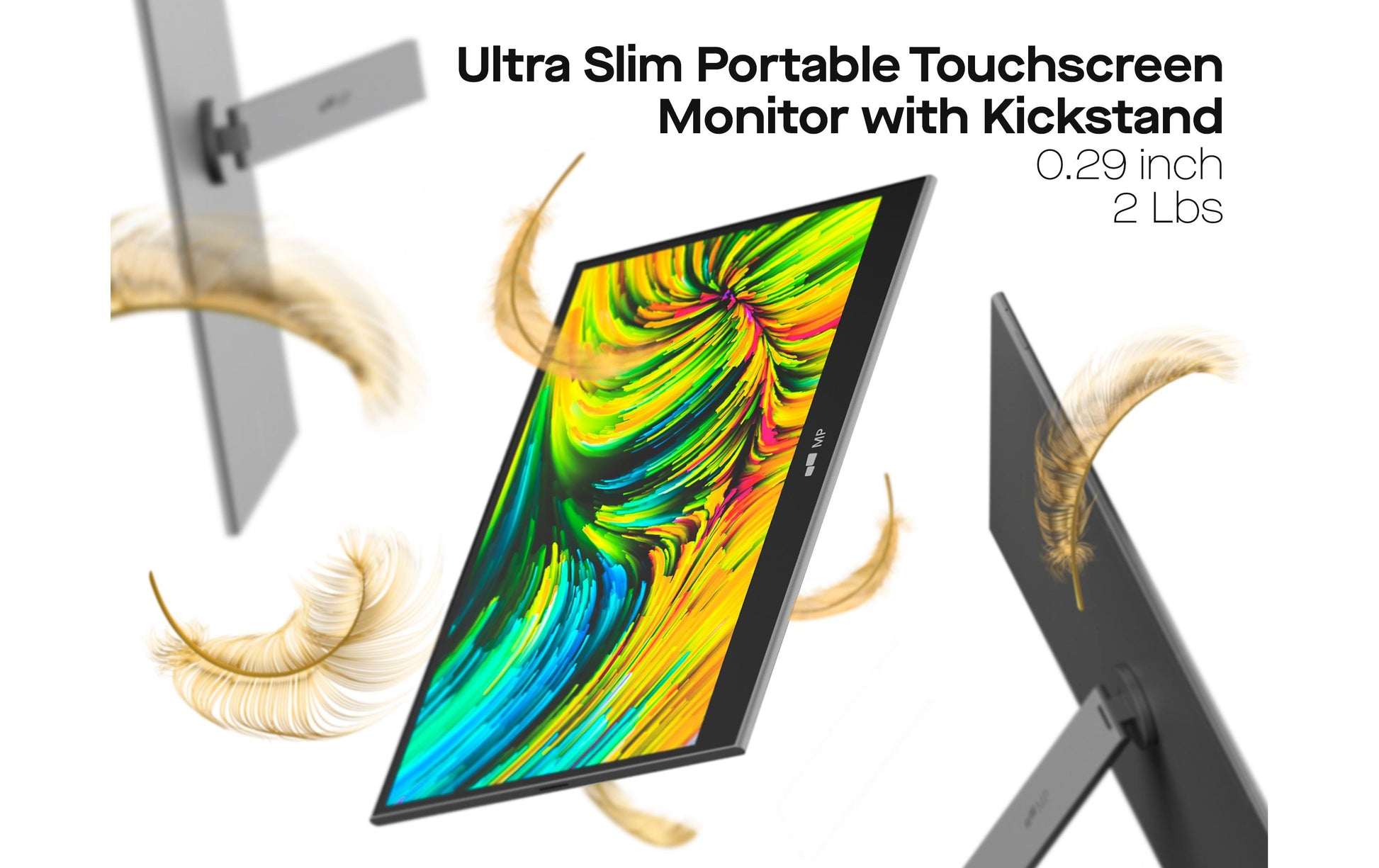 Mobile Pixels Glance Pro – Portabler Monitor, 15,6", USB-C, Mini HDMI, USB-Hub, Lautsprecher, Schwarz