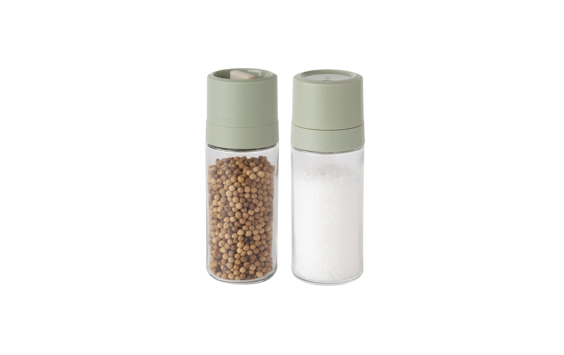 BergHOFF Salz-/Pfeffermühle 15,2 cm, Polypropylen (PP)/Glas, grün/transparent, 2-teilig
