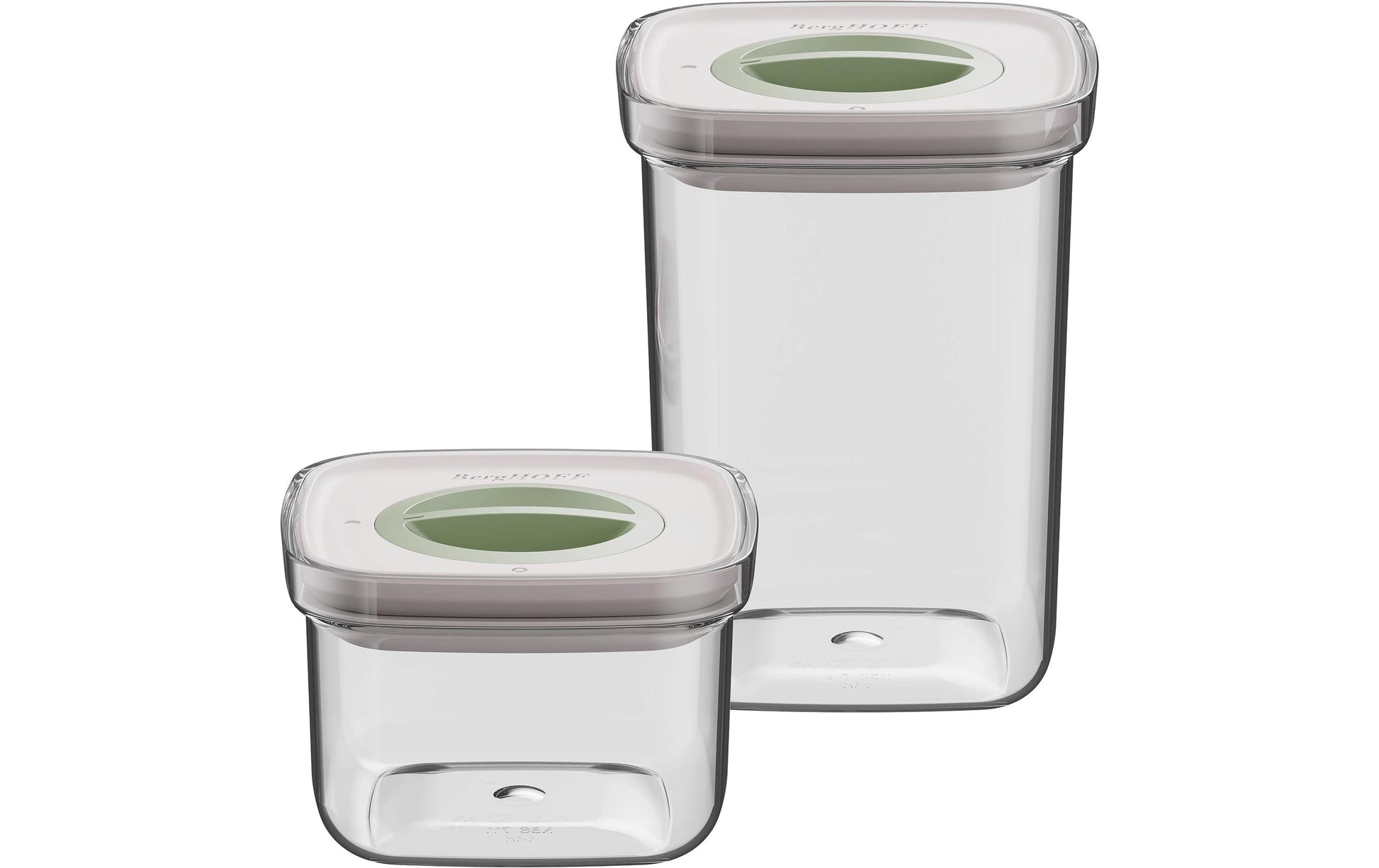 BergHOFF Vorratsdose 400 ml/1 l, Kunststoff (SAN), Transparent, 2-teilig, Luftdicht