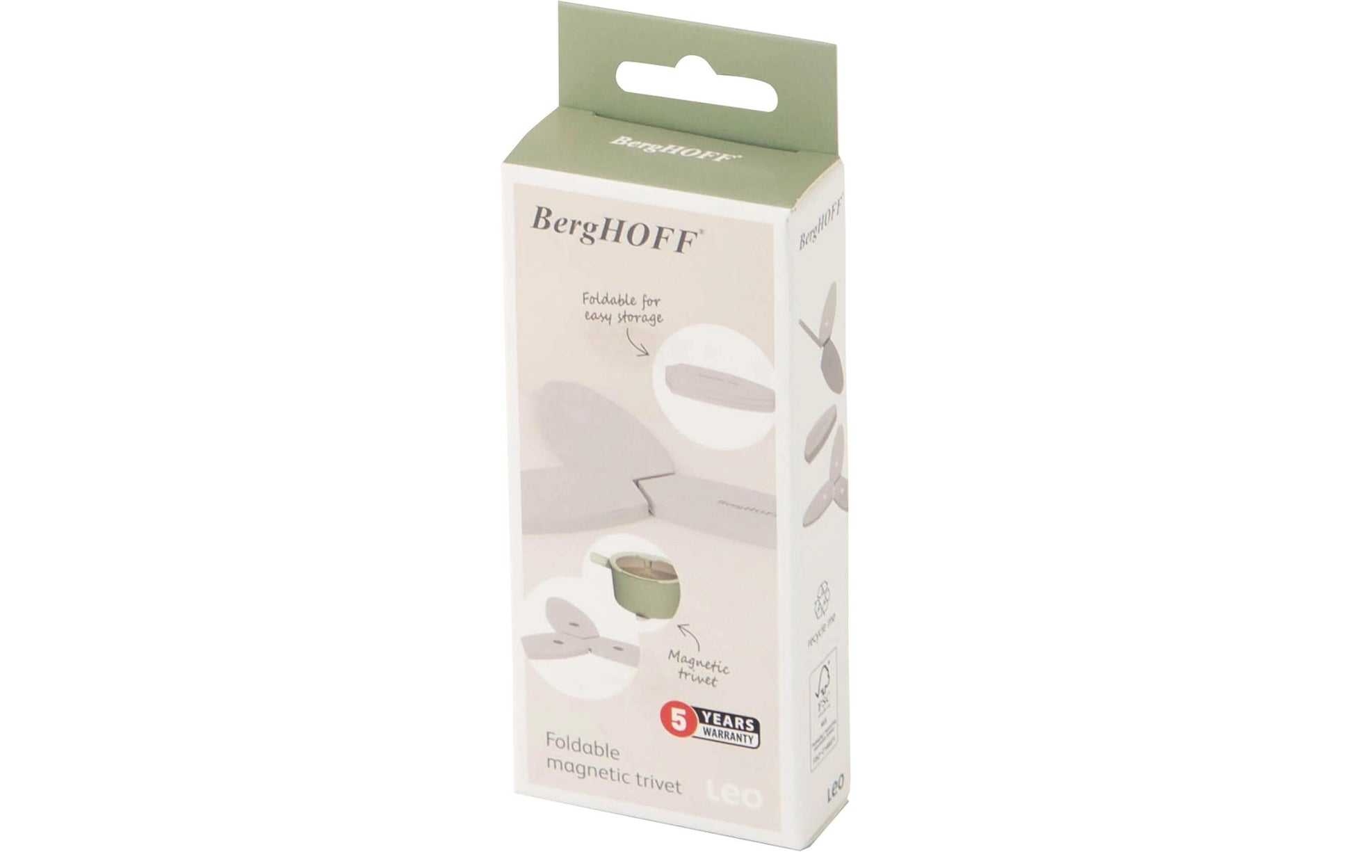 BergHOFF Leo – Untersetzer Ø 24 × 0,7 cm, Silikon, Grau, Magnetisch, Zusammenklappbar