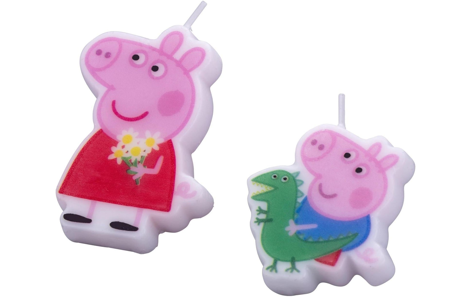 Dr. Oetker Geburtstagskerzen Peppa Pig – mehrfarbig – 2 Stk – mit Halter