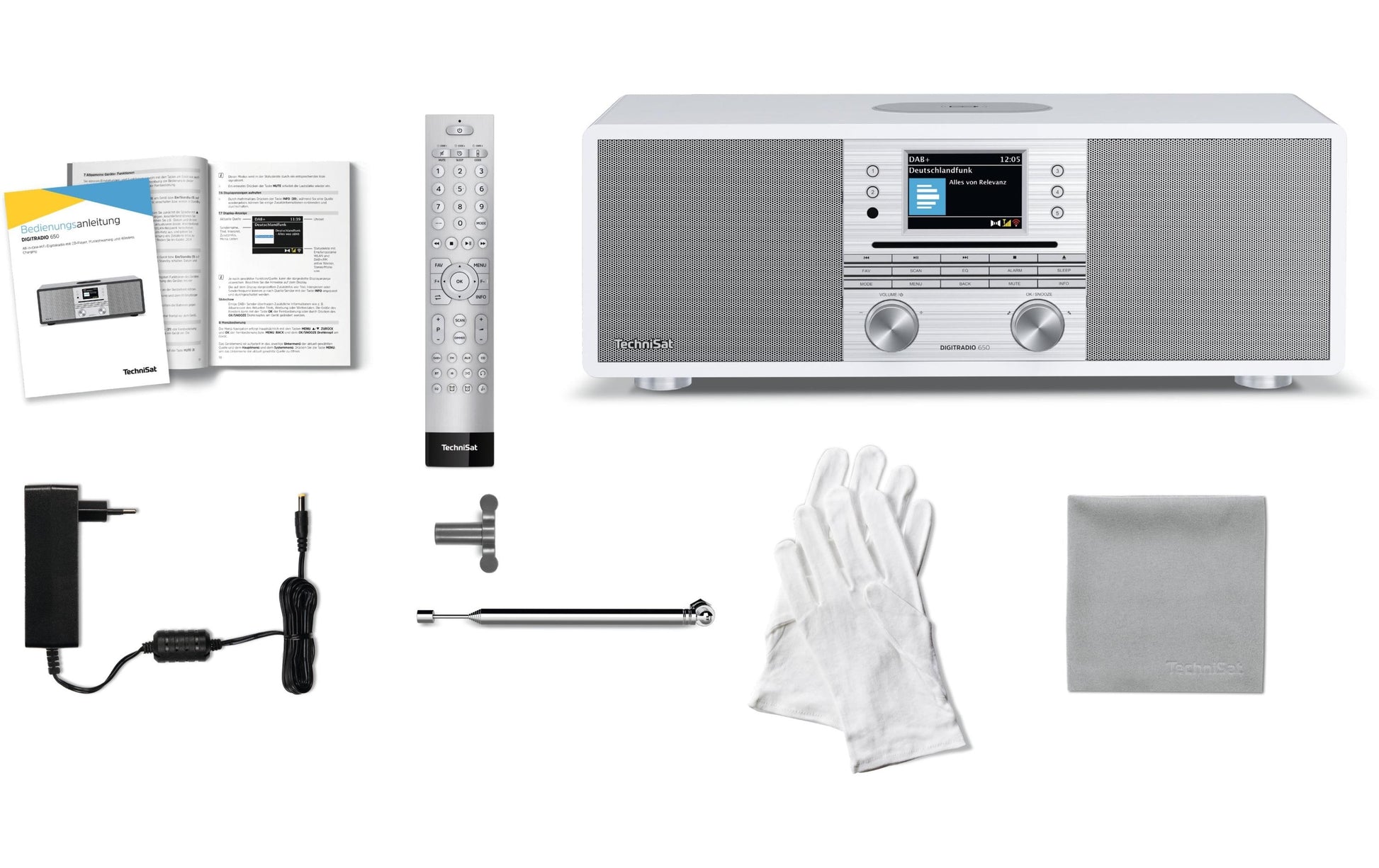 TechniSat DigitRadio 650 – DAB-/Internetradio – Tischradio – DAB+, CD, Bluetooth, Spotify – Weiss
