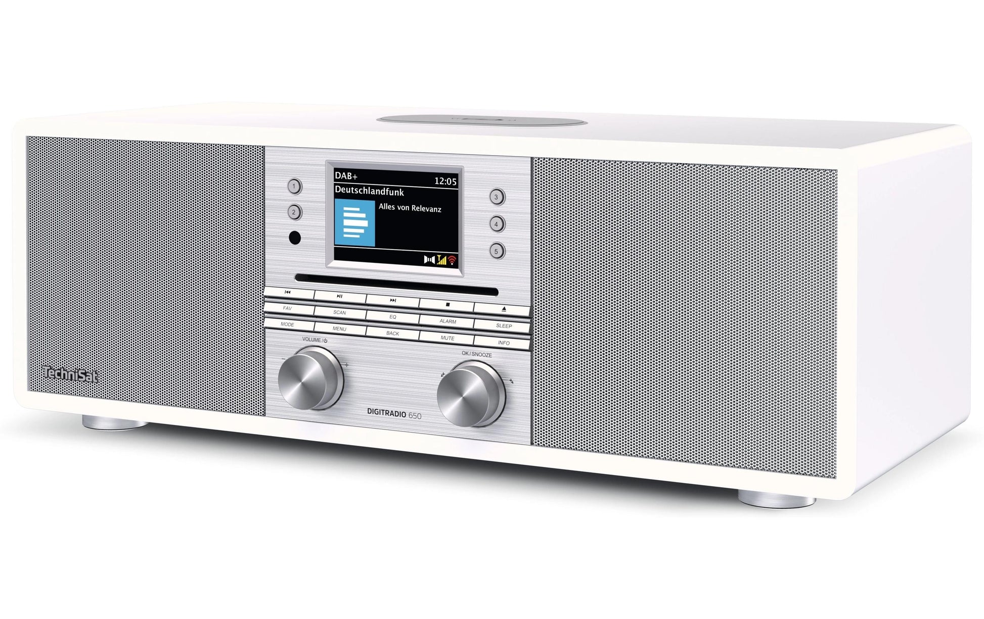 TechniSat DigitRadio 650 – DAB-/Internetradio – Tischradio – DAB+, CD, Bluetooth, Spotify – Weiss