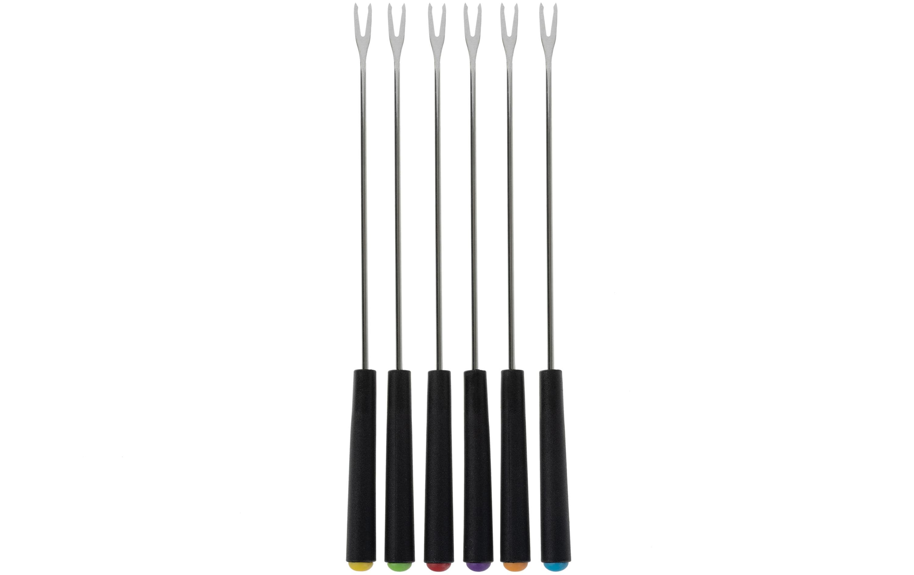 Cocon Fonduegabel 24 cm, 6 Stk., Edelstahl/Kunststoff, Schwarz/Silber