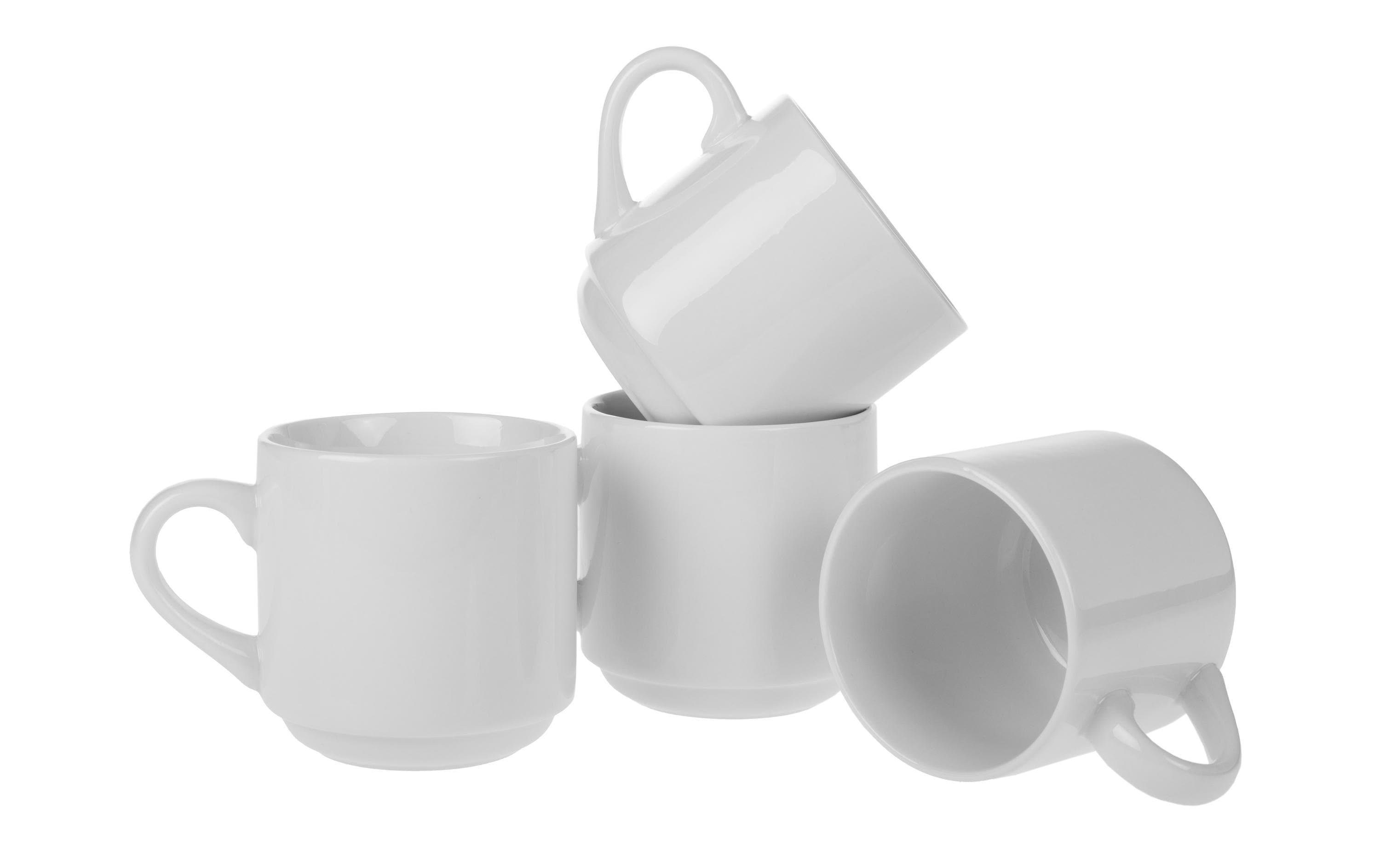 Cocon Kaffeetassen – 4er Set, 320 ml, H 9,0 cm, Porzellan, Weiss, spülmaschinenfest, mikrowellengeeignet