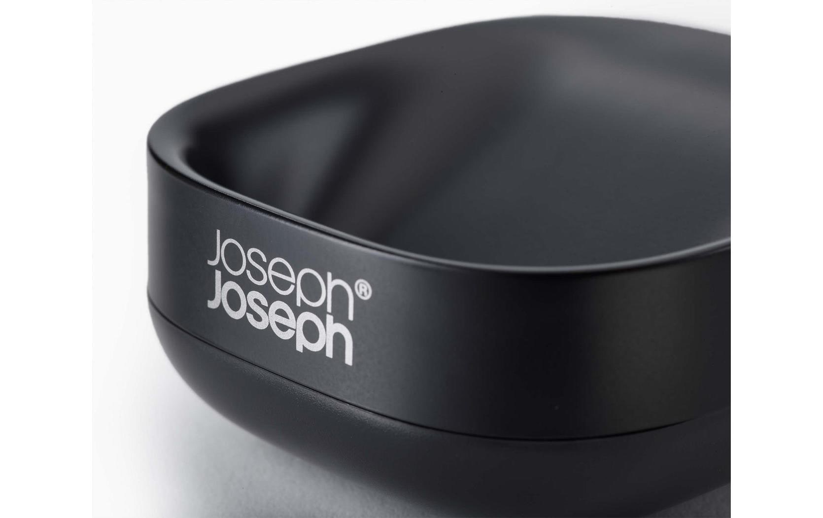 Joseph Joseph Seifenschale Slim Compact – Porzellan, 7,1×8,4×3,6 cm, Schwarz, rechteckig