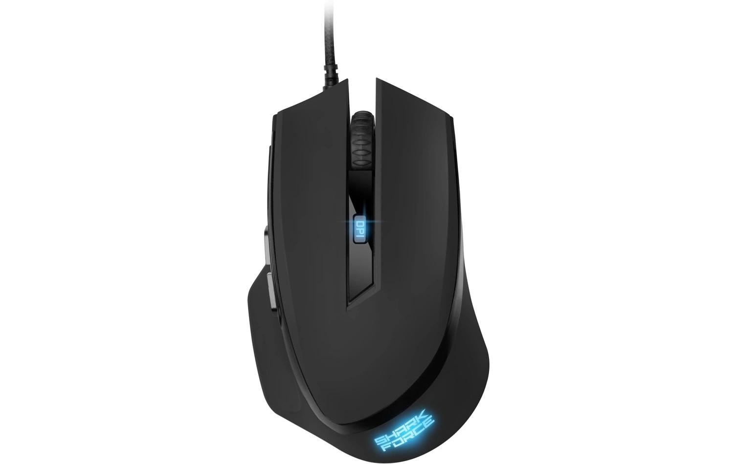 Sharkoon SHARK Force II – Gaming-Maus – Kabelgebunden (USB-A), 4200 DPI, RGB-Beleuchtung, rechts, Schwarz