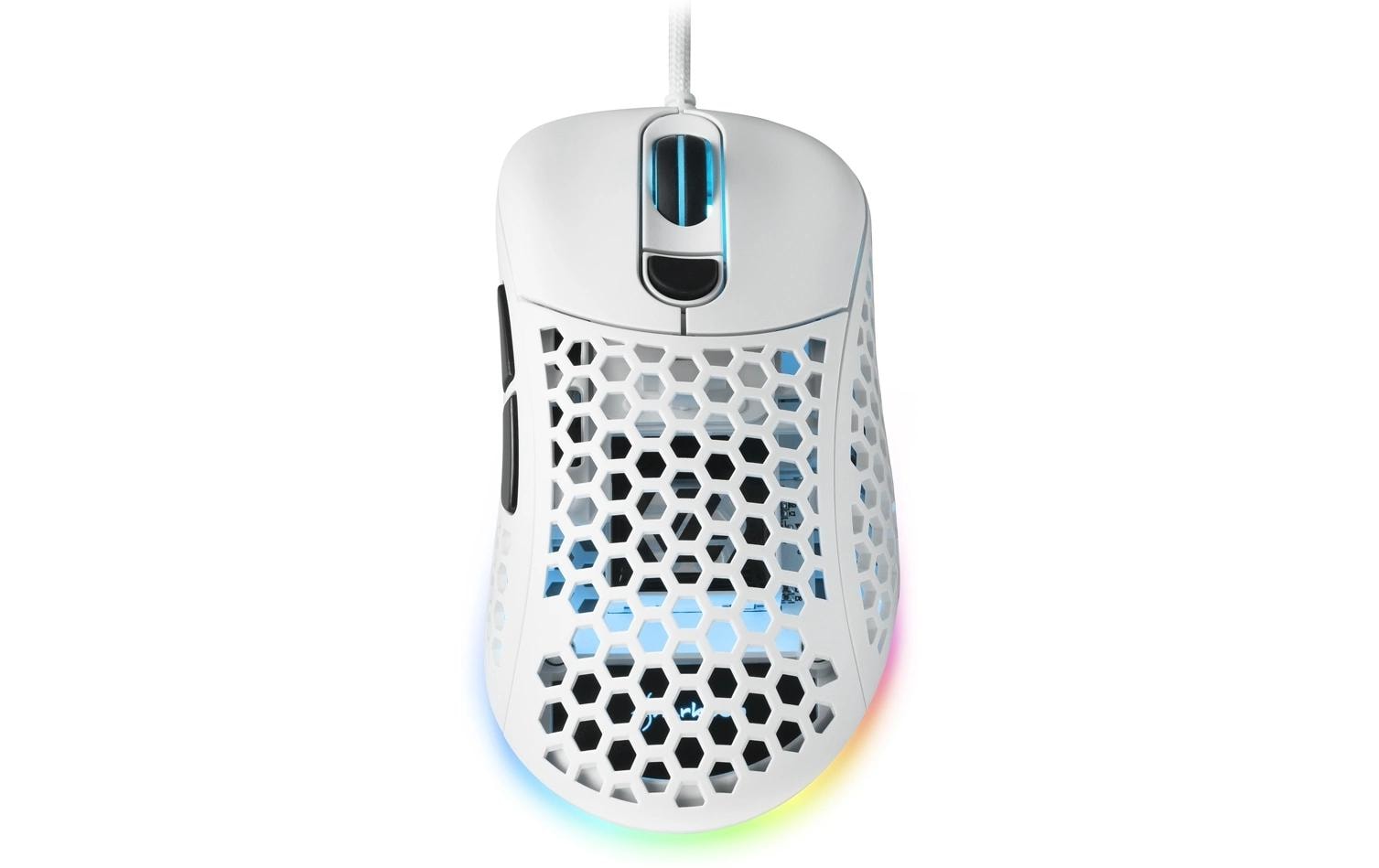 Sharkoon Light 200 – Gaming-Maus – Kabelgebunden (USB‑A), 16000 DPI, Beidhändig, Weiss