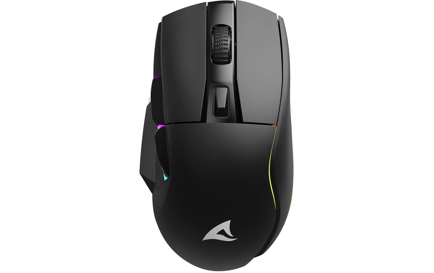 R-Go Tools Sharkoon SKILLER SGM50W – Gaming-Maus – Kabellos (2,4 GHz), 6400 DPI, RGB-Beleuchtung, Rechtshänder, Schwarz