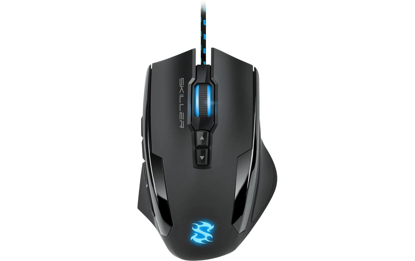 Sharkoon SKILLER SGM1 – Gaming-Maus – Kabelgebunden (USB-A), 10800 DPI, RGB-Beleuchtung, Rechts, Schwarz