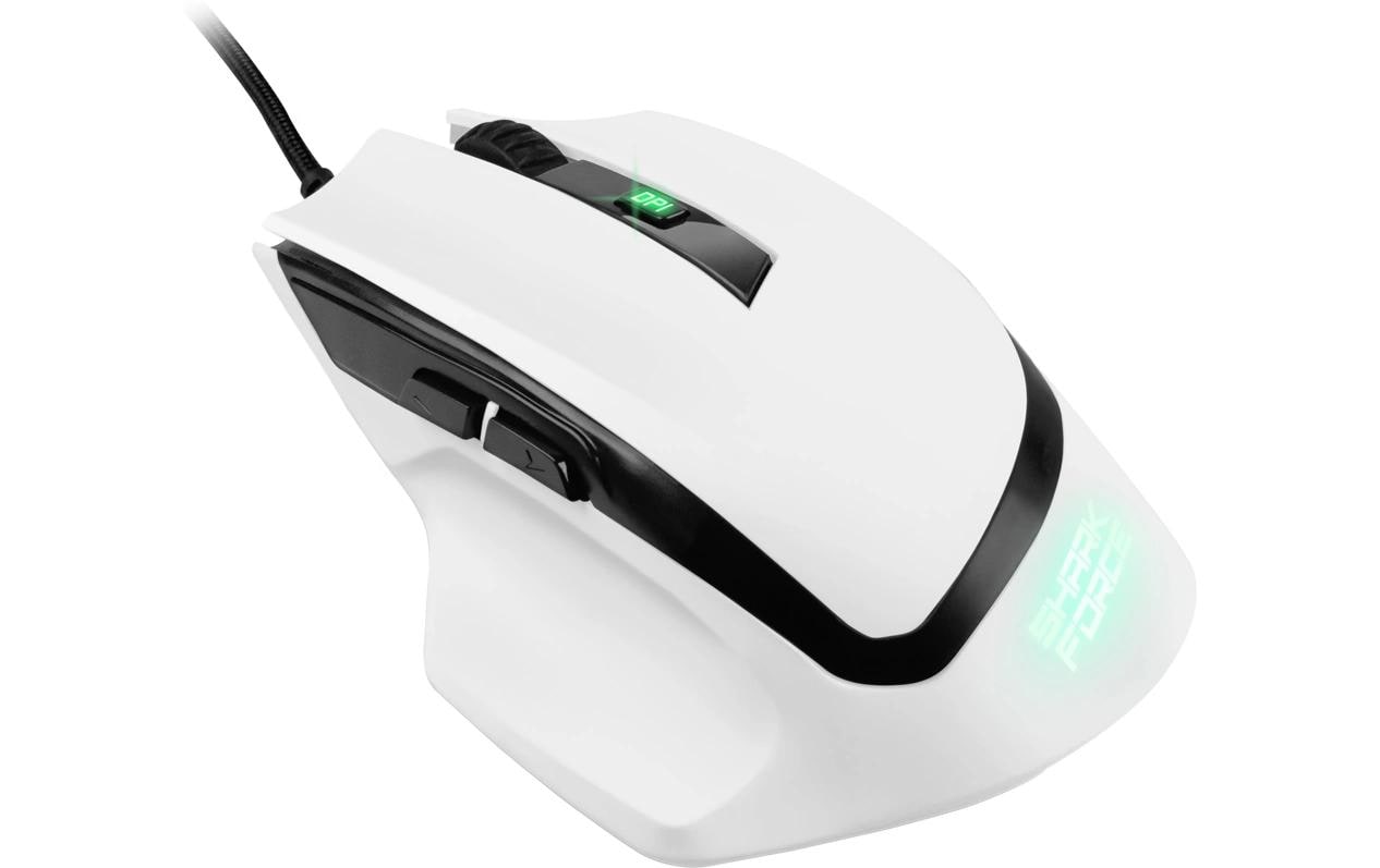 R-Go Tools Sharkoon SHARK Force II – Gaming-Maus – Kabelgebunden (USB-A), 4200 DPI, Rechts, Weiss