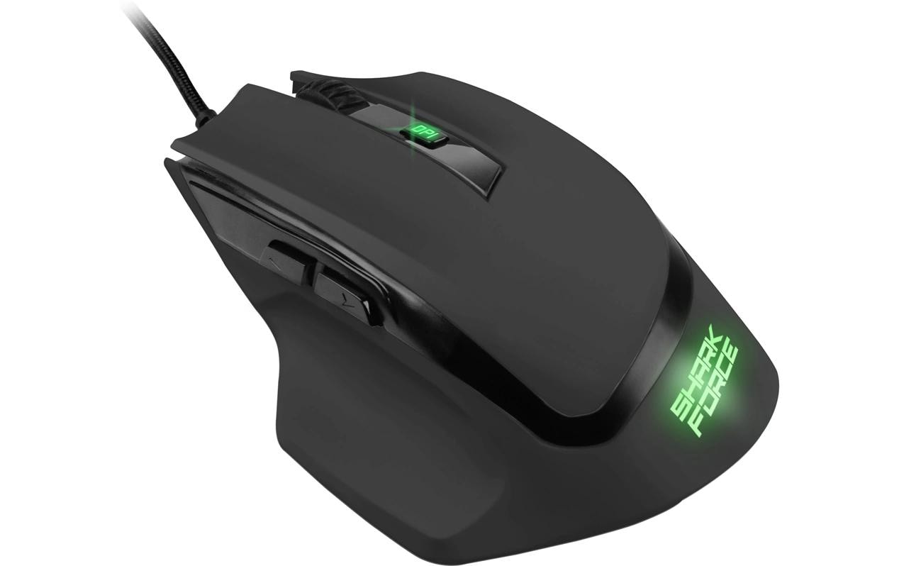 Sharkoon SHARK Force II – Gaming-Maus – Kabelgebunden (USB-A), 4200 DPI, RGB-Beleuchtung, rechts, Schwarz