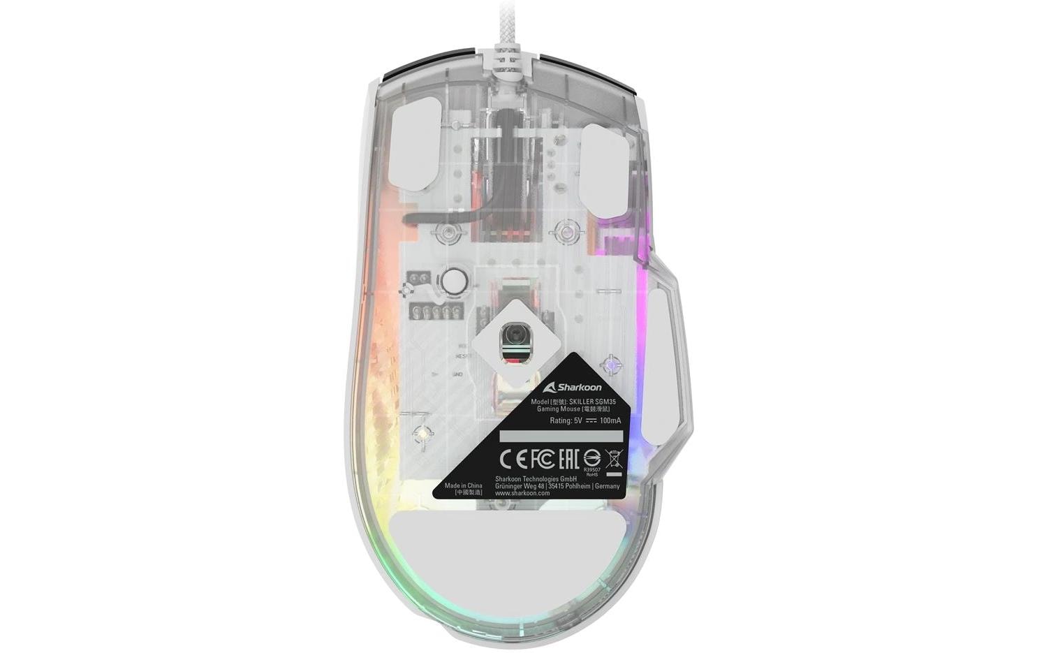 R-Go Tools Sharkoon SKILLER SGM35 – Maus – Kabelgebunden (USB‑A), 6400 DPI, Rechts, Weiss