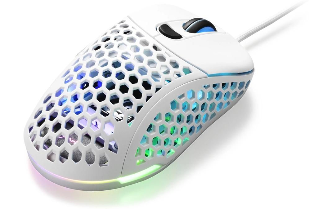 Sharkoon Light 200 – Gaming-Maus – Kabelgebunden (USB‑A), 16000 DPI, Beidhändig, Weiss