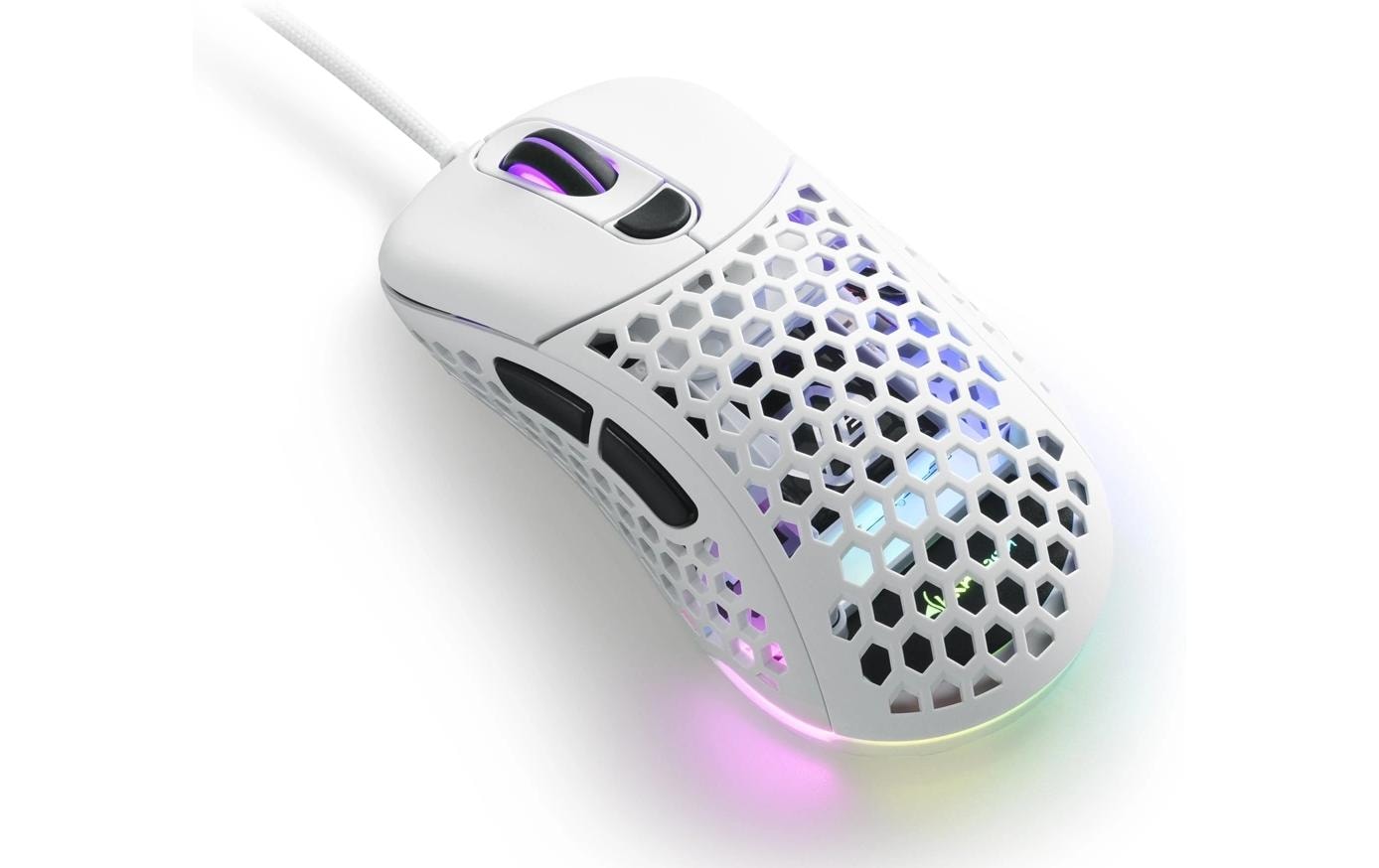 Sharkoon Light 200 – Gaming-Maus – Kabelgebunden (USB‑A), 16000 DPI, Beidhändig, Weiss