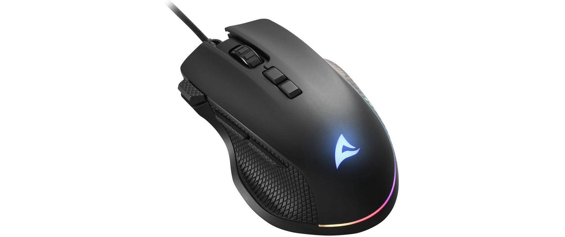 R-Go Tools Sharkoon SHARK Force 3 – Gaming-Maus – Kabelgebunden (USB‑A), 12800 DPI, RGB-Beleuchtung, rechts