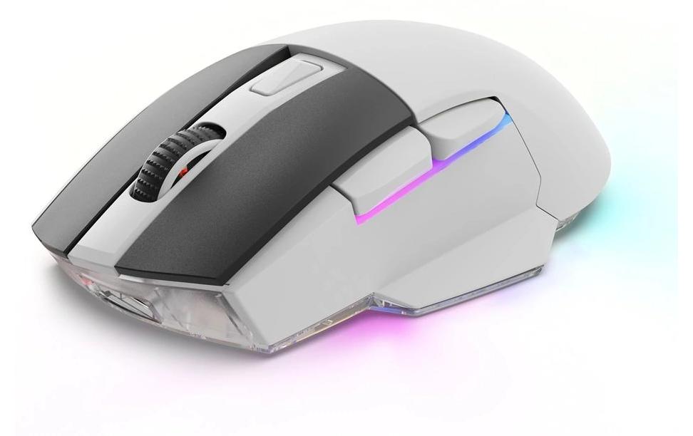 R-Go Tools Sharkoon SKILLER SGM50W – Gaming-Maus – Kabellos (2,4 GHz), 6400 DPI, RGB-Beleuchtung, Rechtshänder, Weiss