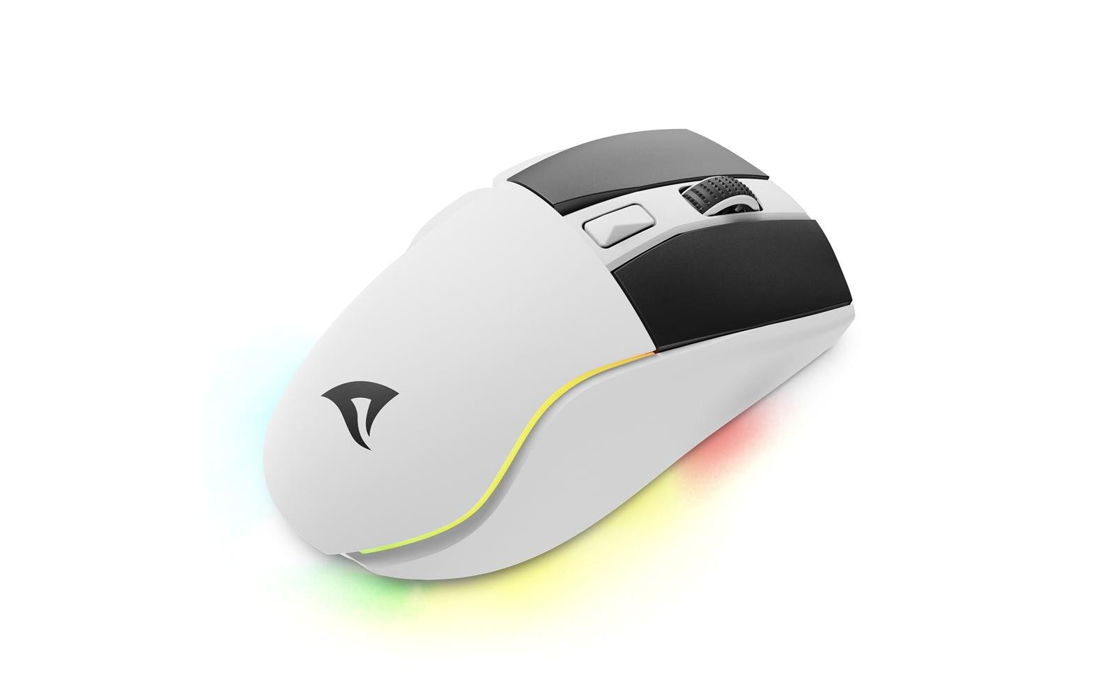 R-Go Tools Sharkoon SKILLER SGM50W – Gaming-Maus – Kabellos (2,4 GHz), 6400 DPI, RGB-Beleuchtung, Rechtshänder, Weiss