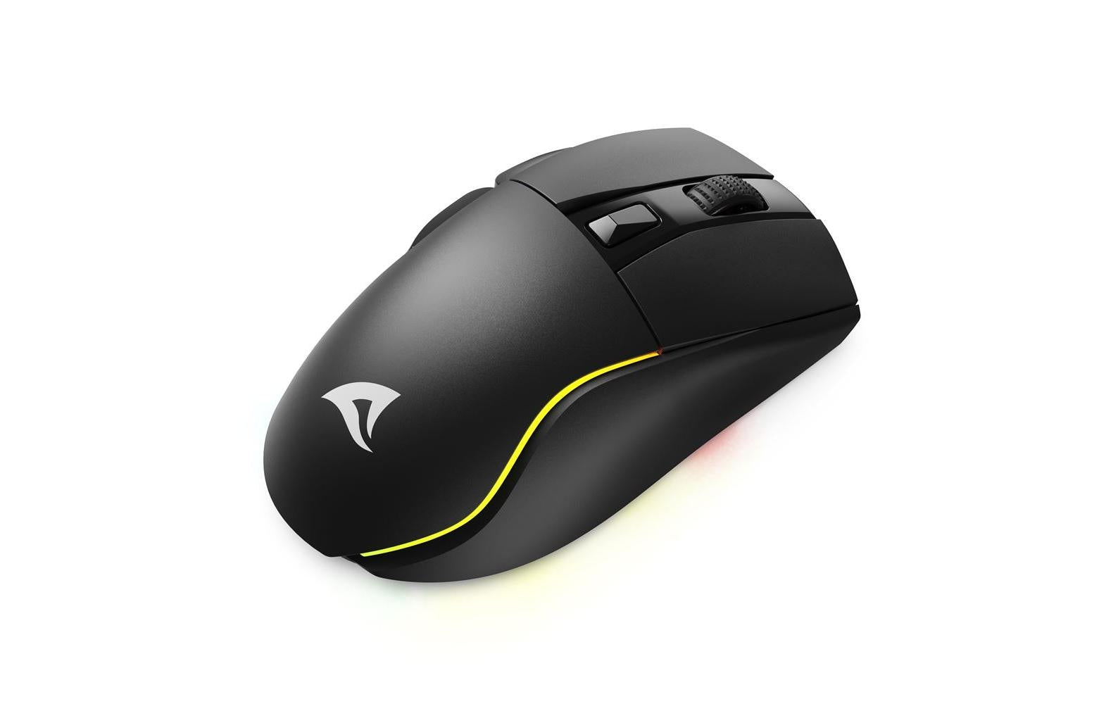 R-Go Tools Sharkoon SKILLER SGM50W – Gaming-Maus – Kabellos (2,4 GHz), 6400 DPI, RGB-Beleuchtung, Rechtshänder, Schwarz