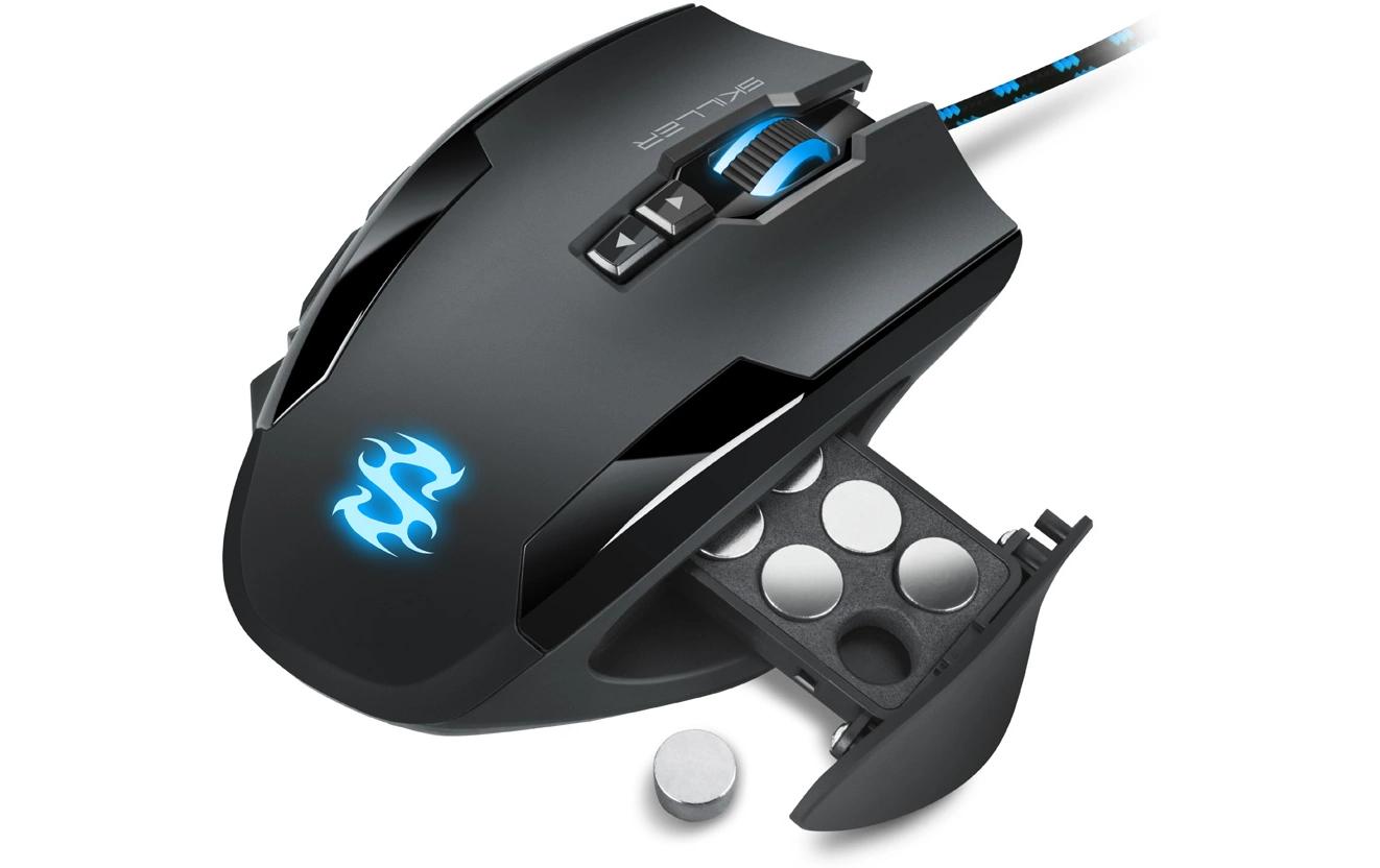 Sharkoon SKILLER SGM1 – Gaming-Maus – Kabelgebunden (USB-A), 10800 DPI, RGB-Beleuchtung, Rechts, Schwarz