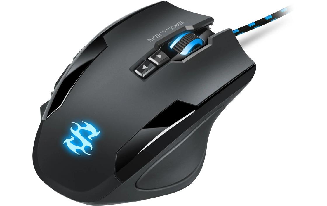 Sharkoon SKILLER SGM1 – Gaming-Maus – Kabelgebunden (USB-A), 10800 DPI, RGB-Beleuchtung, Rechts, Schwarz