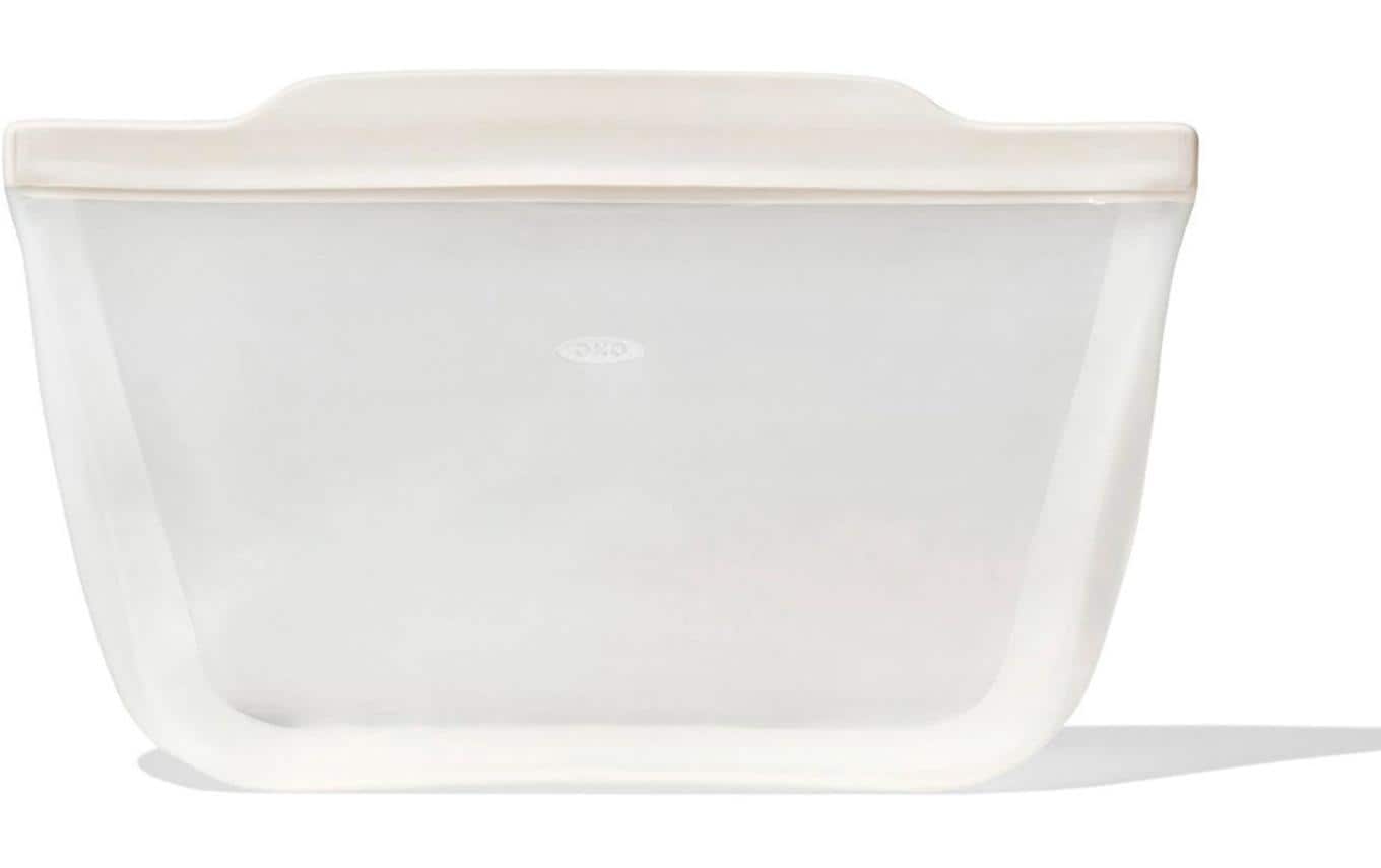 OXO Vorratsdose 1,8 l, 30,5 × 10,7 × 21 cm, Silikon, Transparent/Weiss