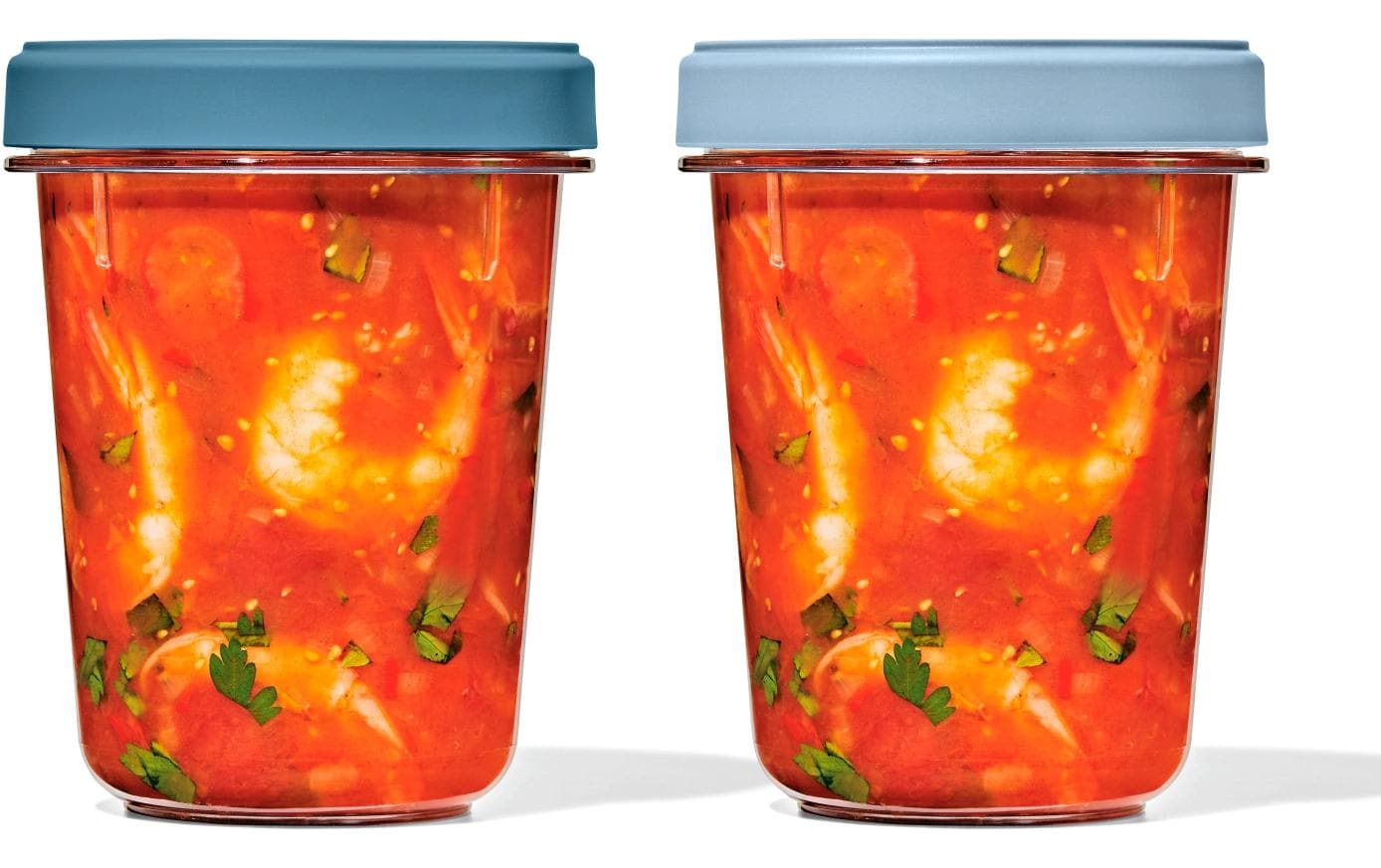 OXO Vorratsdose 900 ml, Ø 11,7 × 15,7 cm, Kunststoff, transparent/blau, 2 Stk.