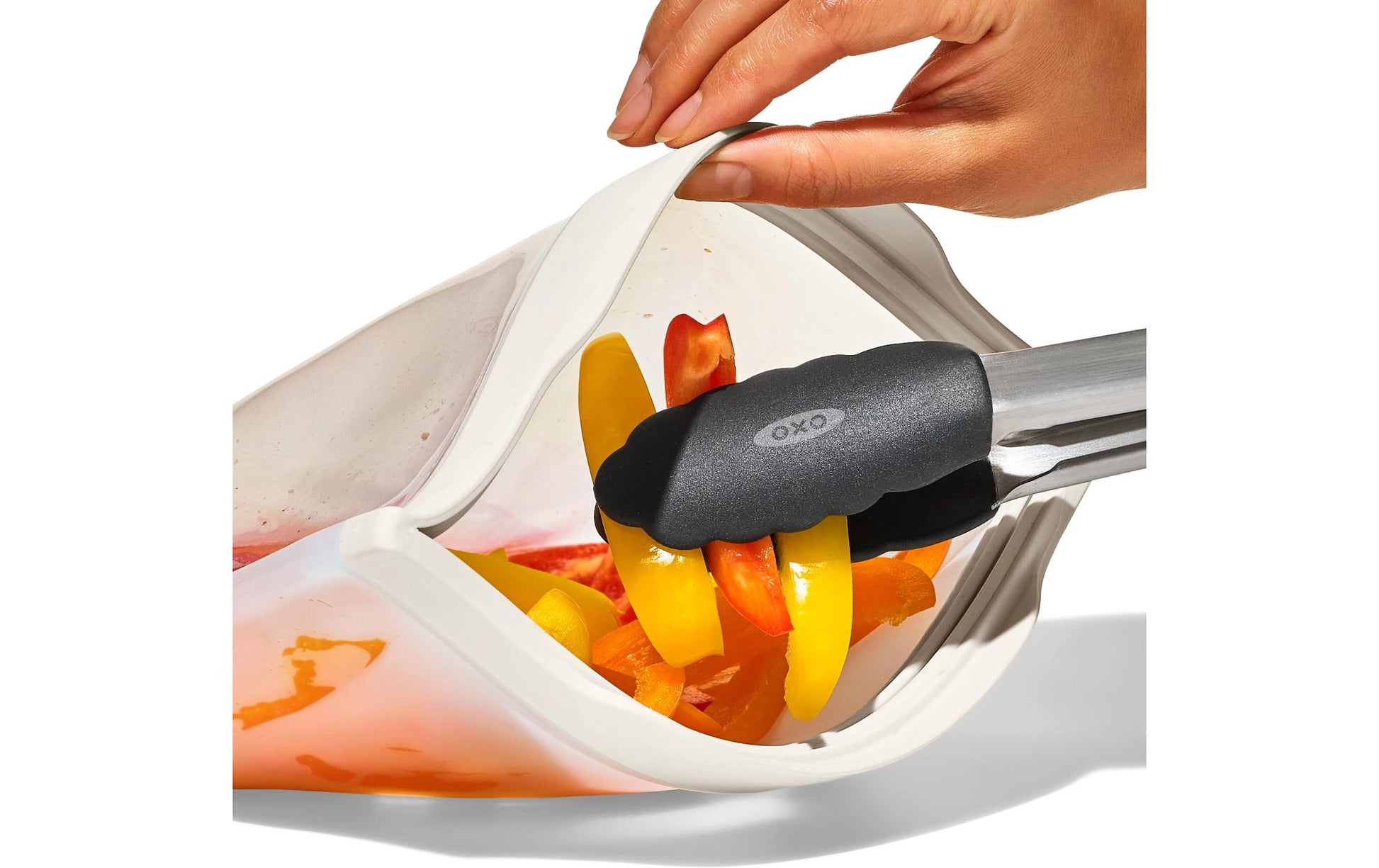 OXO Aufbewahrungstasche 332 ml, 19,1 × 11,9 cm, Silikon, Transparent