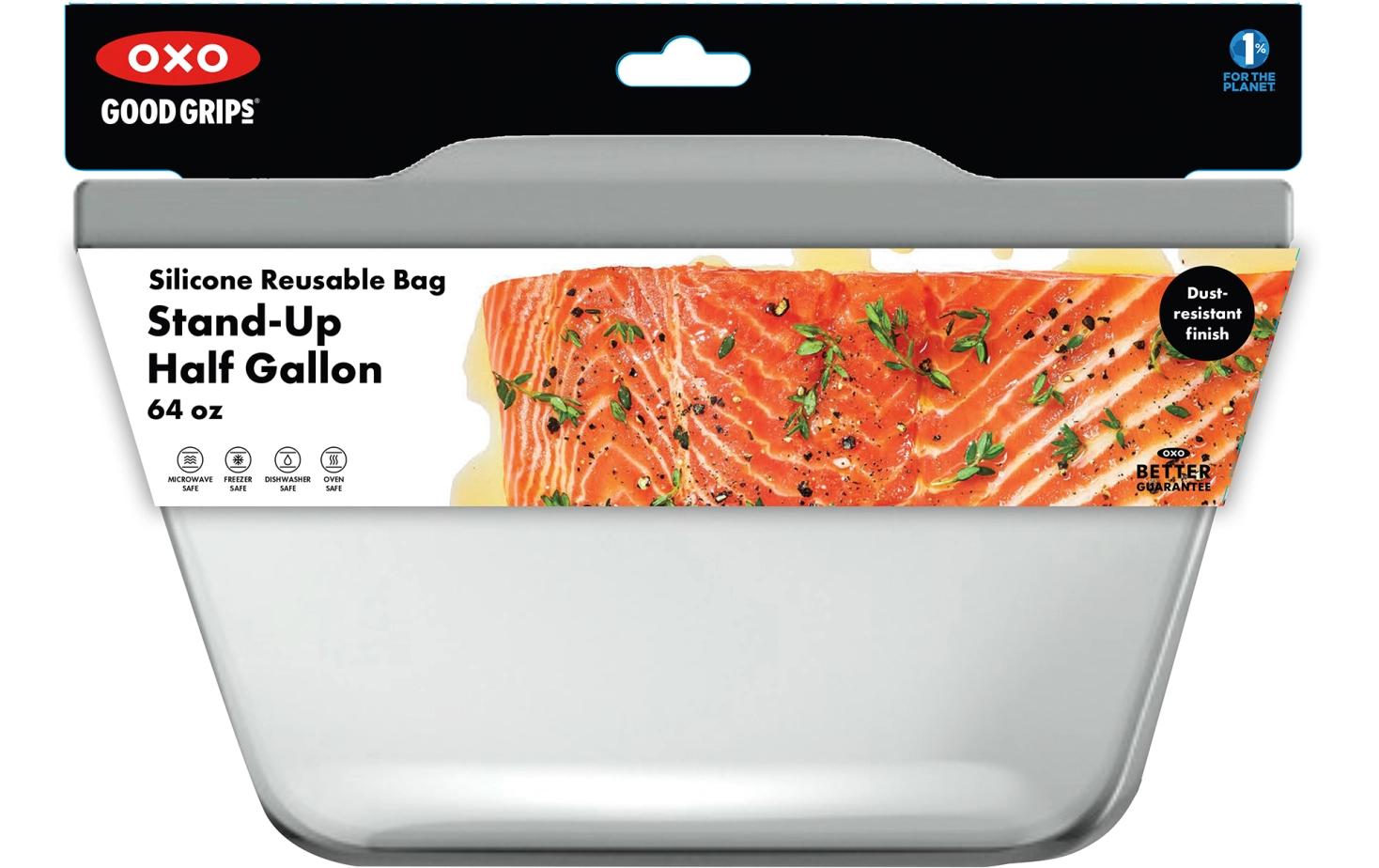 OXO Vorratsdose 1,8 l, 30,5 × 10,7 × 21 cm, Silikon, Transparent/Weiss