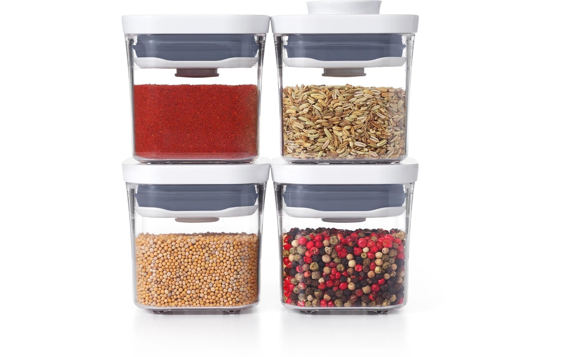 OXO Vorratsdose 190 ml, Ø 7,9 × 7,9 cm, Kunststoff, 4er-Set, transparent