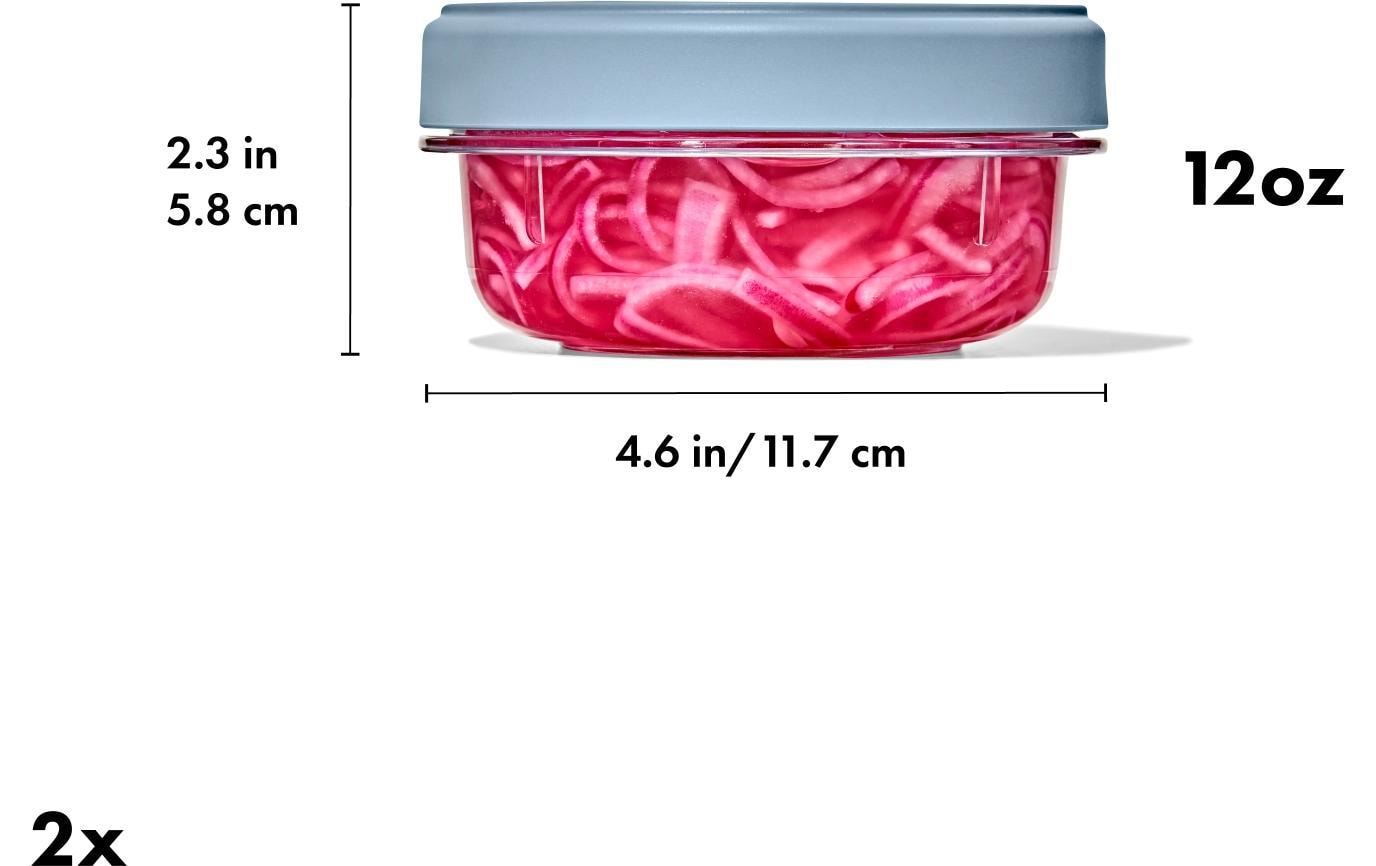 OXO Vorratsdose 355 ml, Ø 11,7 × 5,8 cm, Kunststoff, transparent, 2er-Set