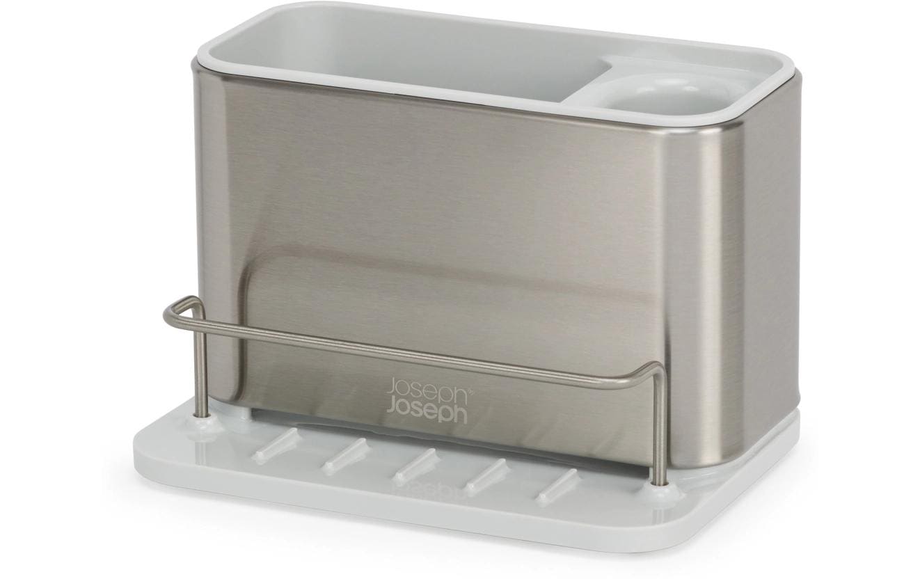 Joseph Joseph – Abtropfgestell 38 × 33 × 17 cm, Edelstahl/Silikon/ABS (recycelt), silber/ecru