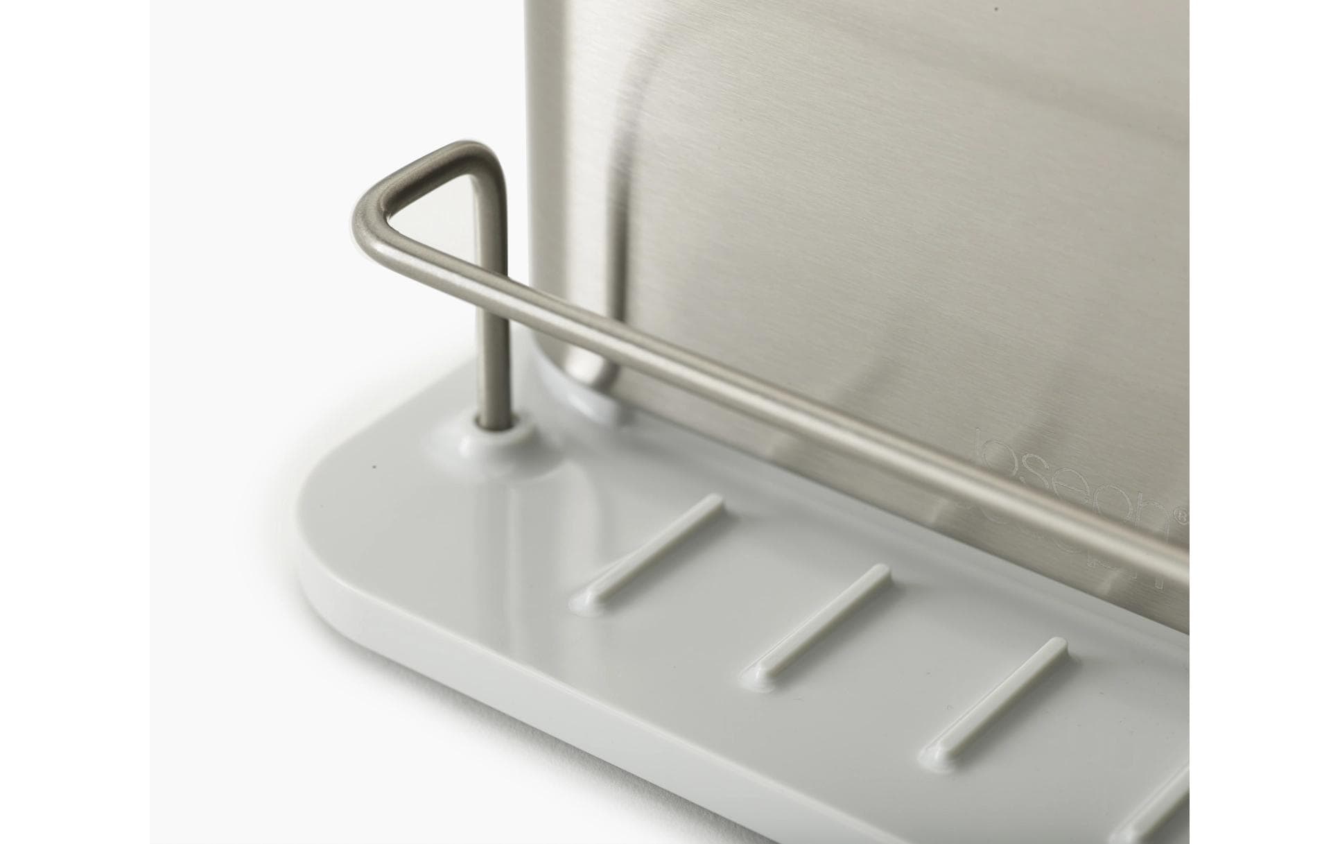 Joseph Joseph – Abtropfgestell 38 × 33 × 17 cm, Edelstahl/Silikon/ABS (recycelt), silber/ecru