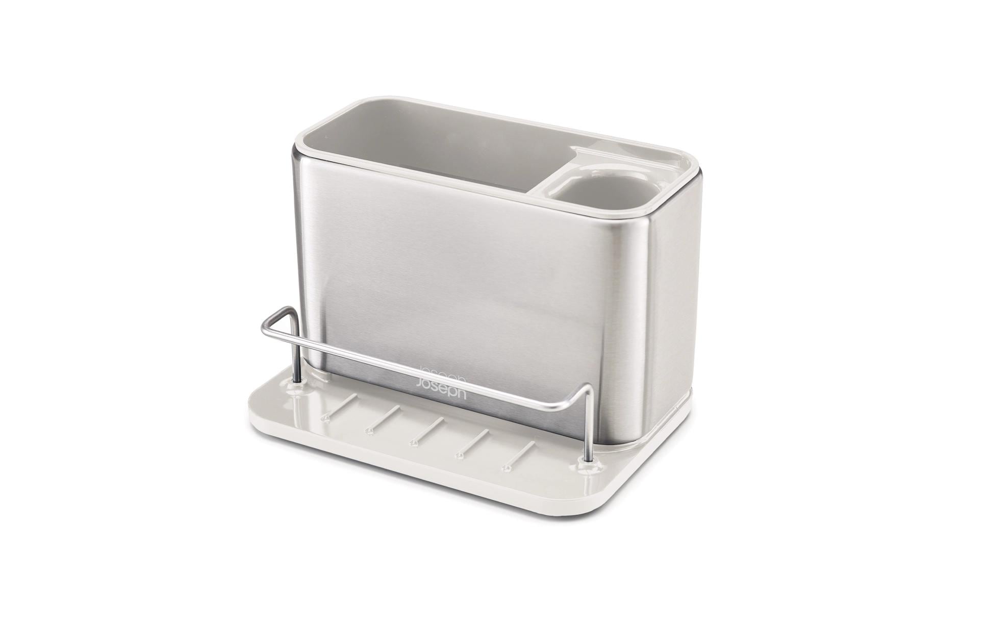 Joseph Joseph – Abtropfgestell 38 × 33 × 17 cm, Edelstahl/Silikon/ABS (recycelt), silber/ecru