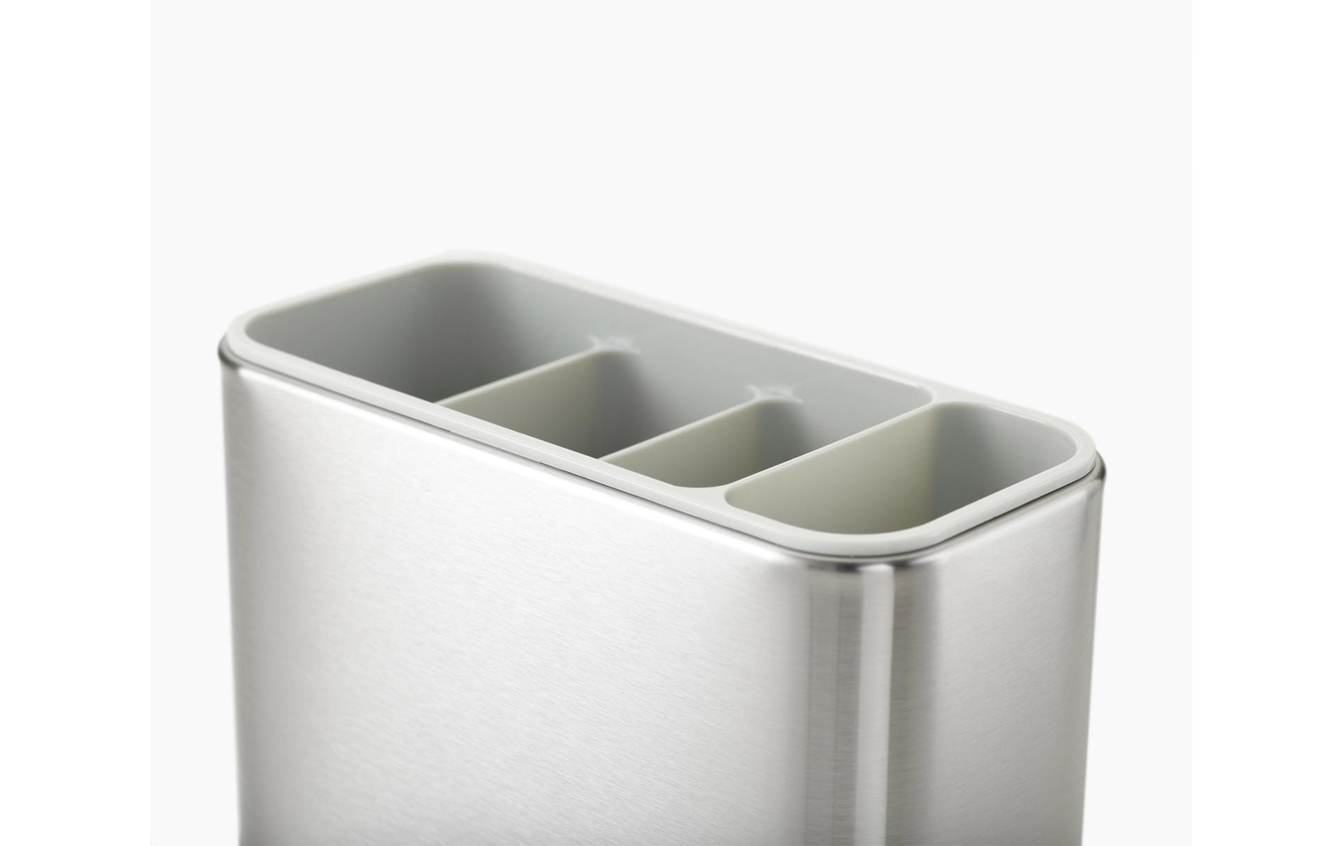 Joseph Joseph – Abtropfgestell 38 × 33 × 17 cm, Edelstahl/Kunststoff, mit Besteckhalter, Silber