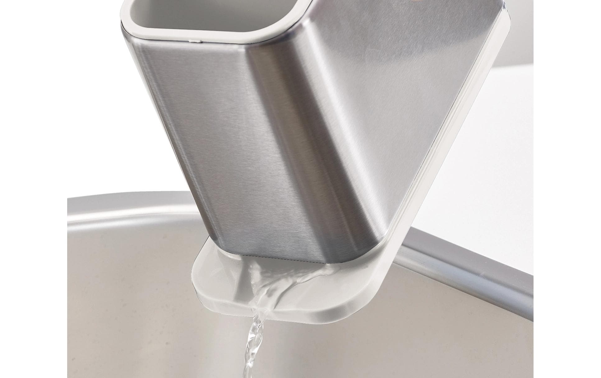 Joseph Joseph – Abtropfgestell 38 × 33 × 17 cm, Edelstahl/Kunststoff, mit Besteckhalter, Silber