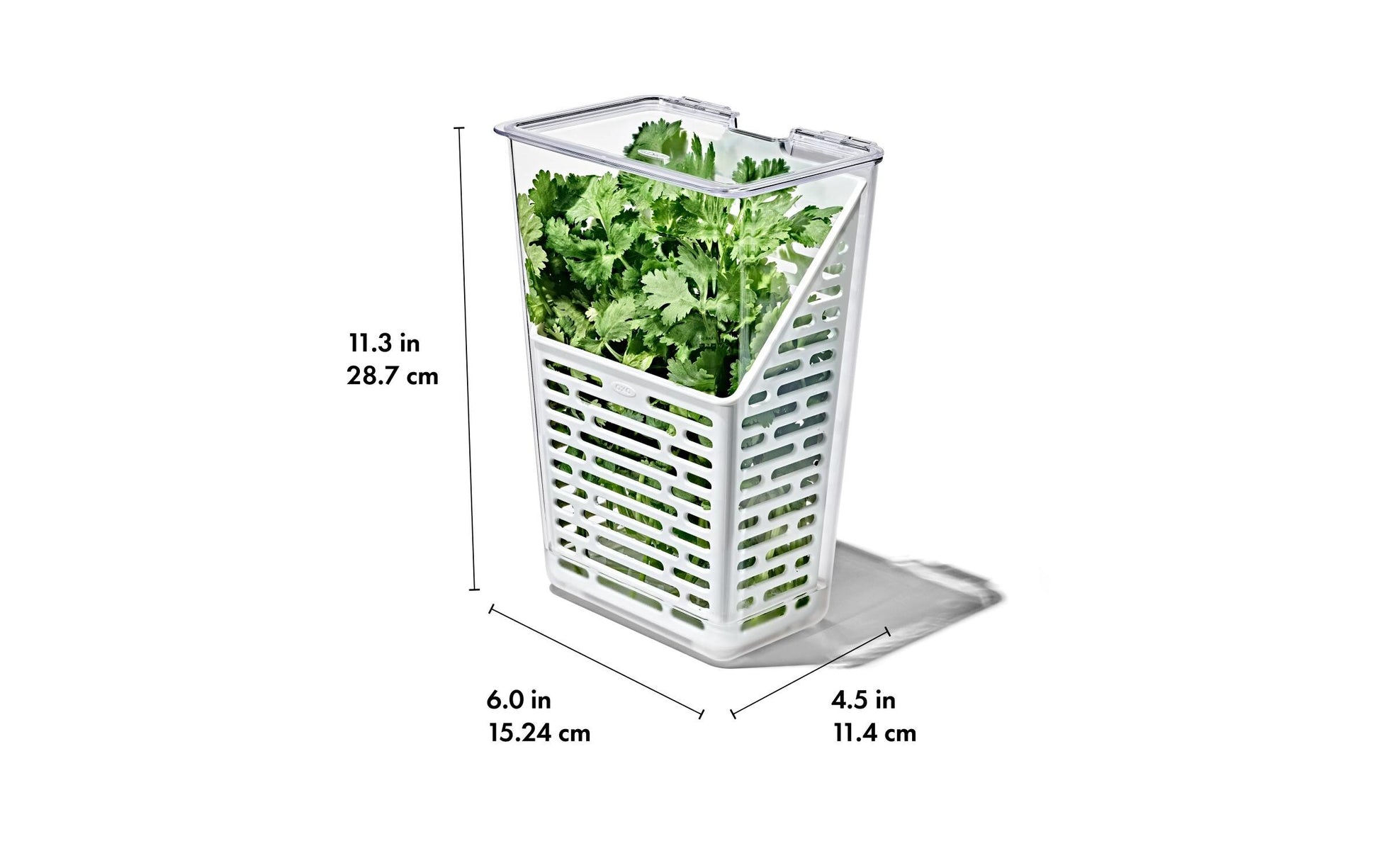OXO Vorratsdose 4 l, 11,4 × 15,2 × 28,7 cm, Kunststoff, transparent/weiss