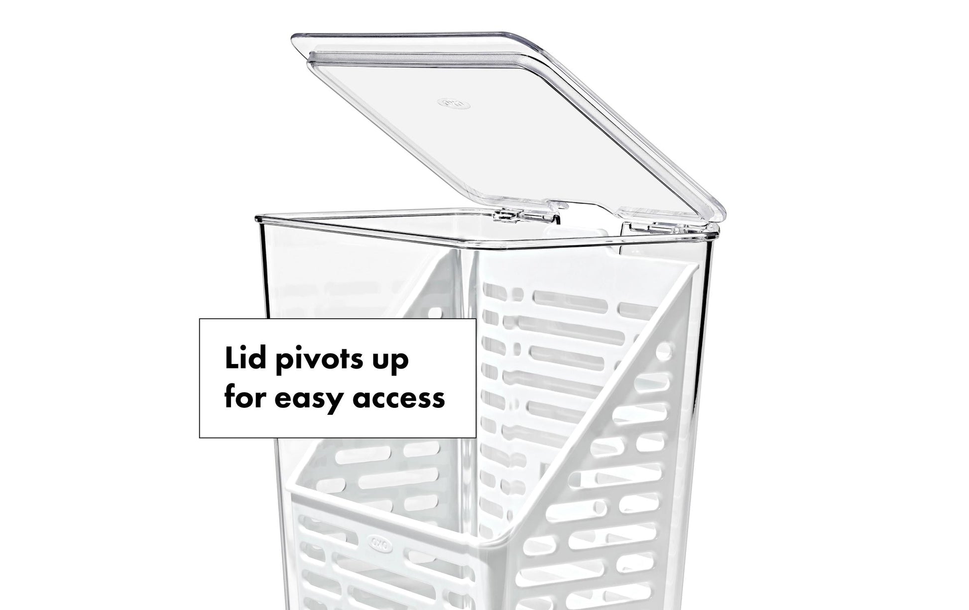 OXO Vorratsdose 4 l, 11,4 × 15,2 × 28,7 cm, Kunststoff, transparent/weiss