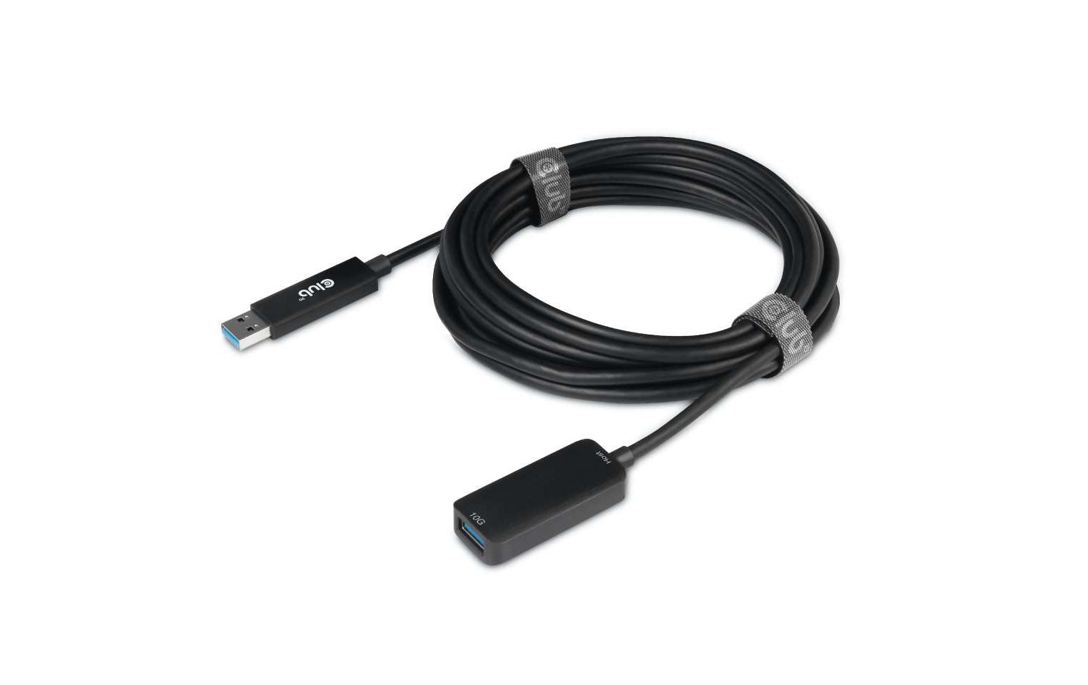 CLUB3D Club 3D – USB-A Verlängerungskabel (Stecker auf Buchse) – USB 3.2 Gen 2 (10 Gbit/s) – 5 m – Schwarz