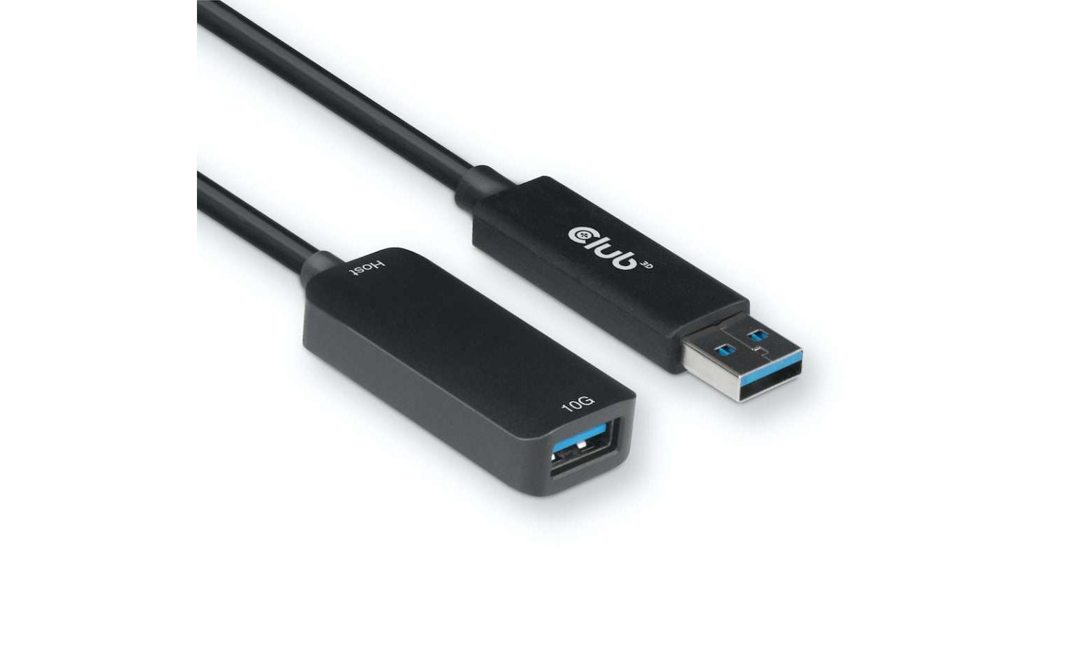 CLUB3D Club 3D – USB-A Verlängerungskabel (Stecker auf Buchse) – USB 3.2 Gen 2 (10 Gbit/s) – 5 m – Schwarz