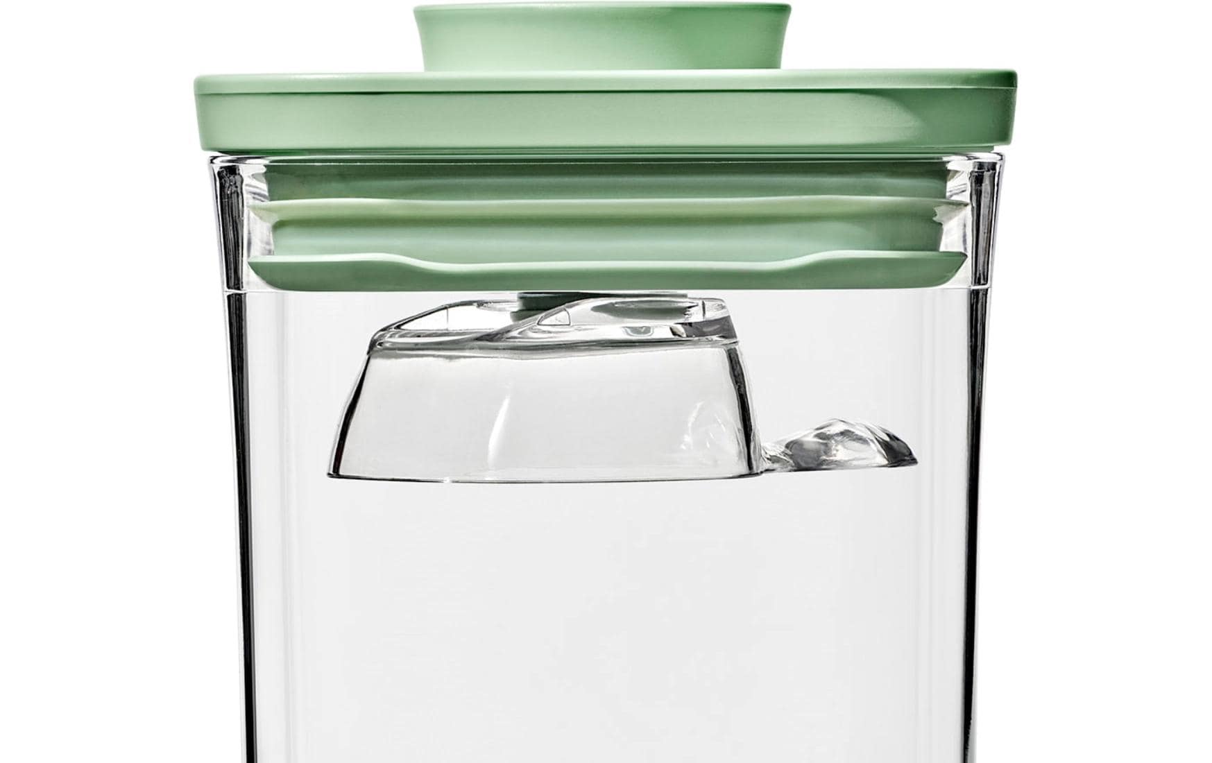 OXO Good Grips – Vorratsdose 1 l, Ø 10,9 × 16 cm, Kunststoff, 3er-Set, transparent/grün