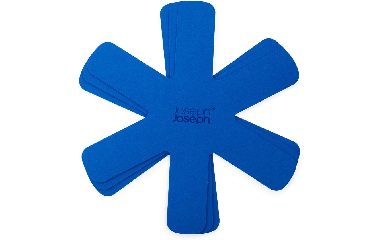 Joseph Joseph Pfannenschutz Ø 45,8 × 0,6 cm, Filz, Blau, zusammenklappbar