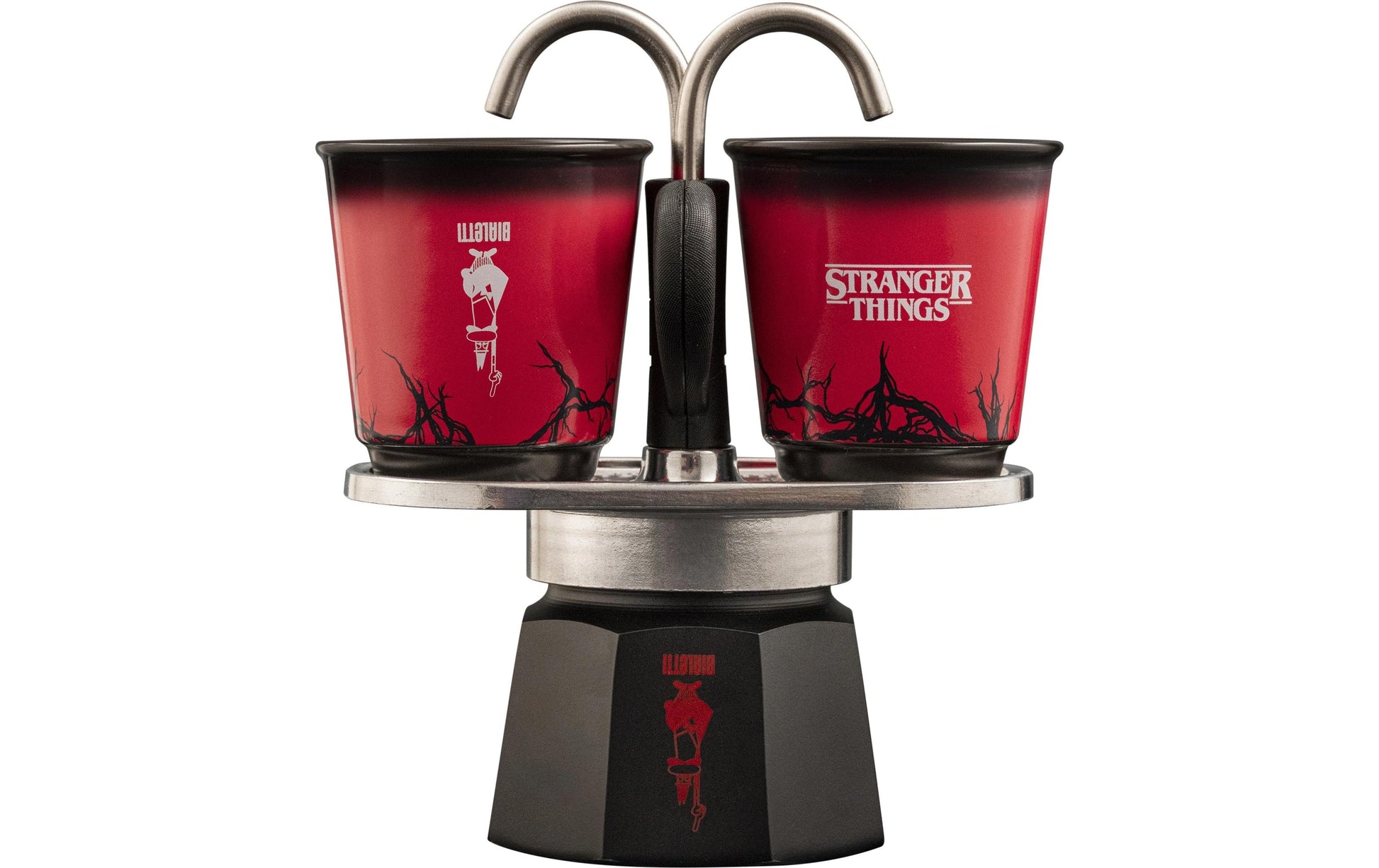 Bialetti Stranger Things Mini Express Espressokanne – für Gas, 2 Tassen, Rot