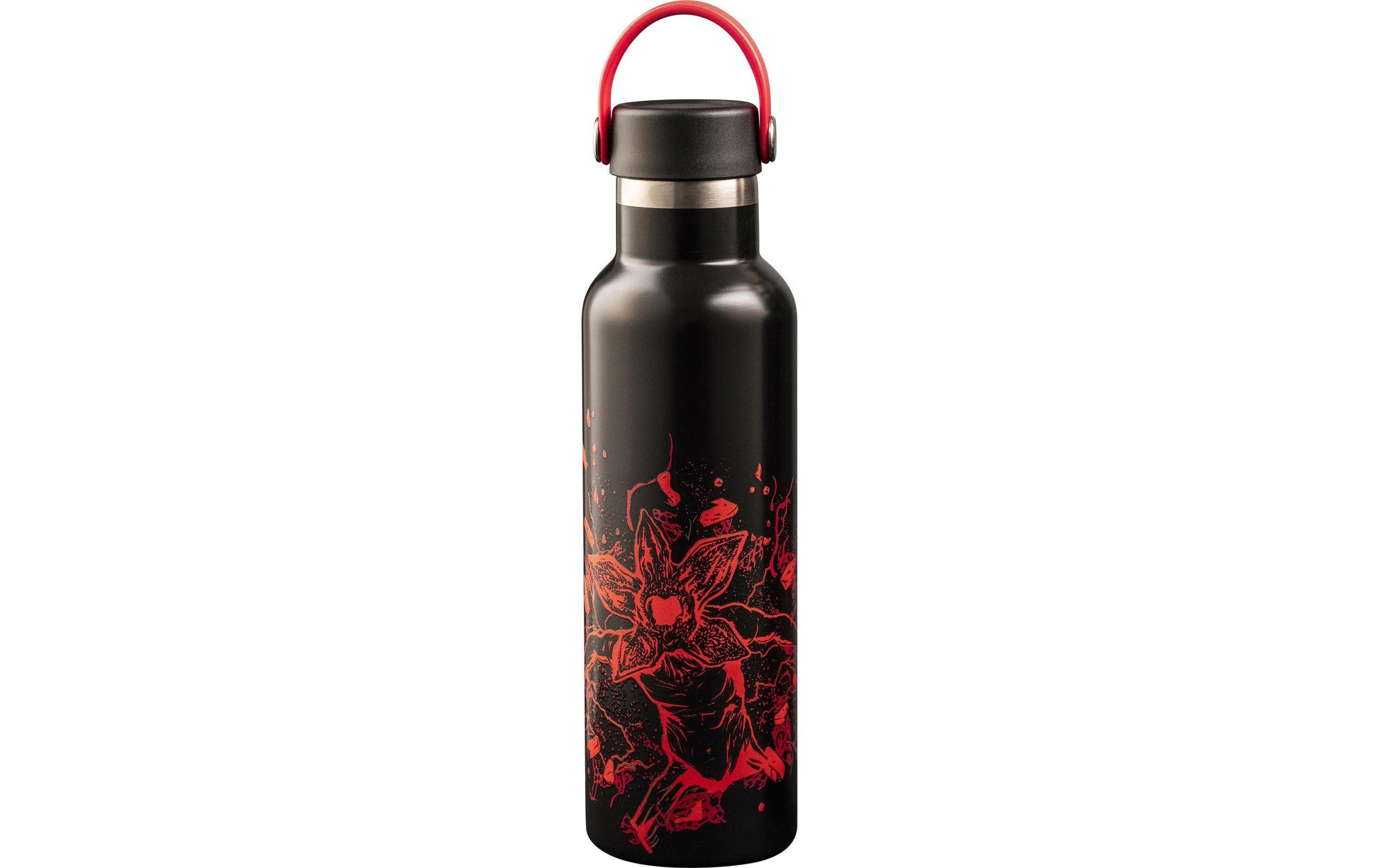Bialetti Stranger Things Isolierflasche 600 ml – Doppelwandig, Edelstahl, Schraubdeckel, Rot