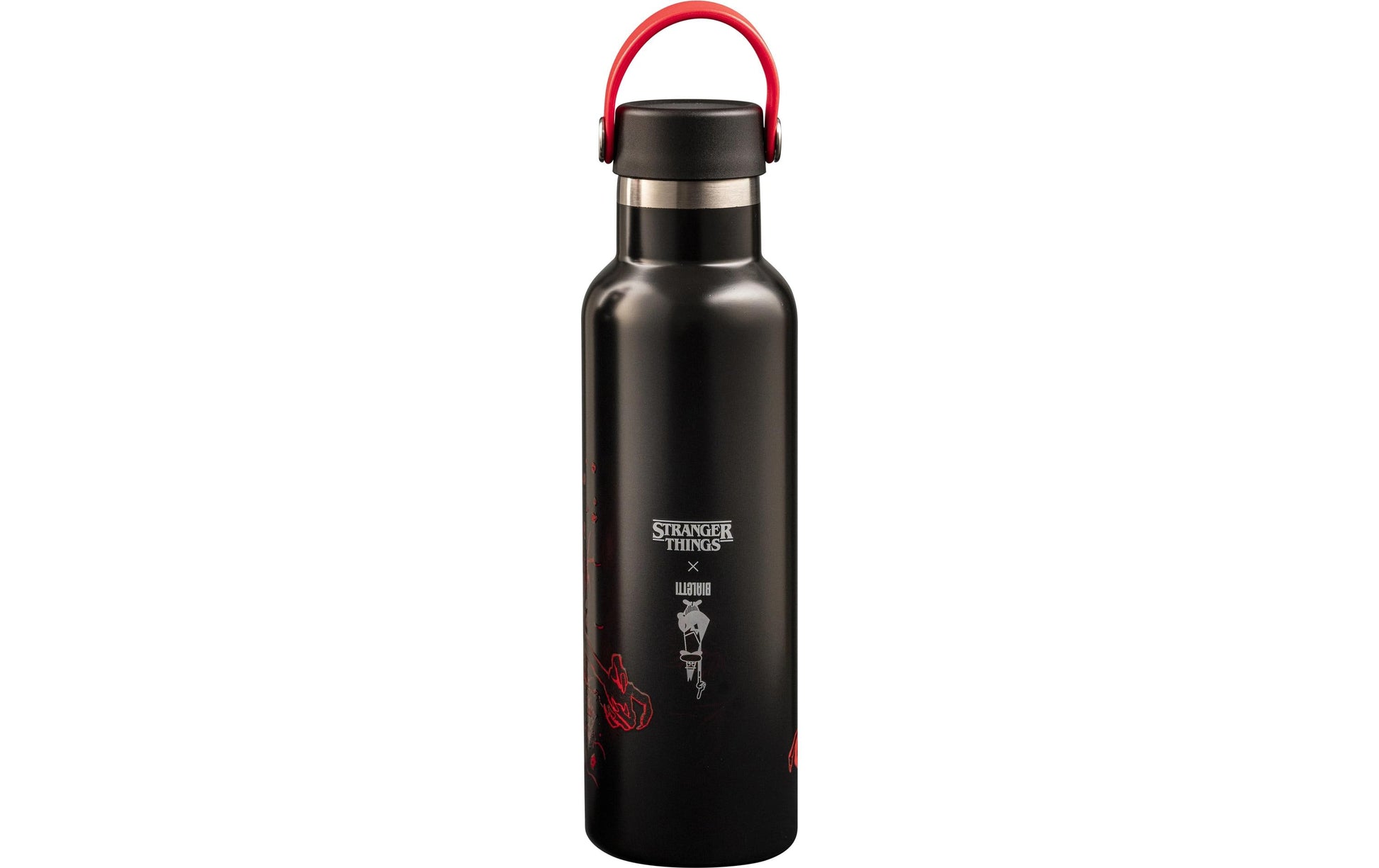Bialetti Stranger Things Isolierflasche 600 ml – Doppelwandig, Edelstahl, Schraubdeckel, Rot