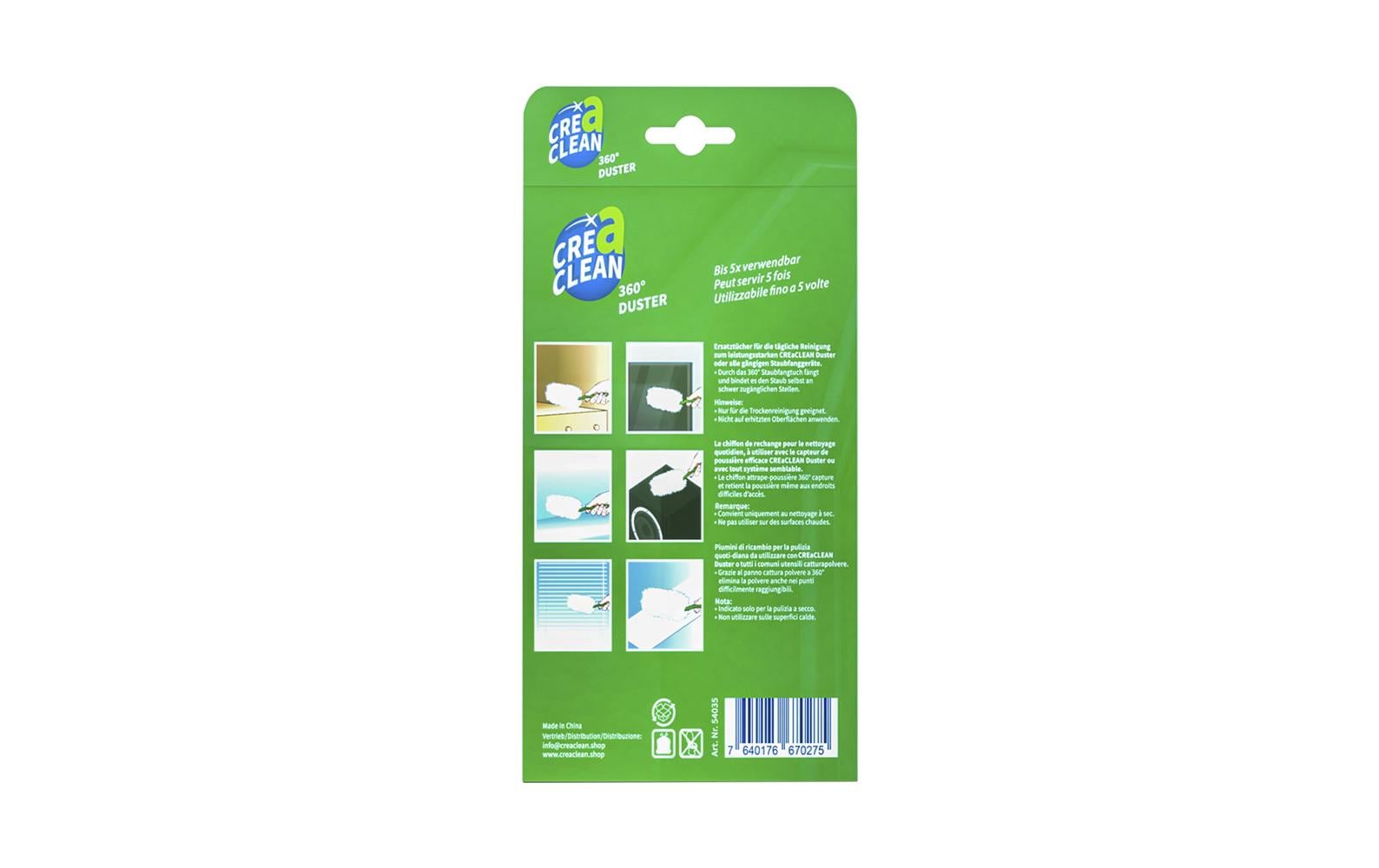 Creaclean Ersatztücher 360° – für Staubmagnet – Grün